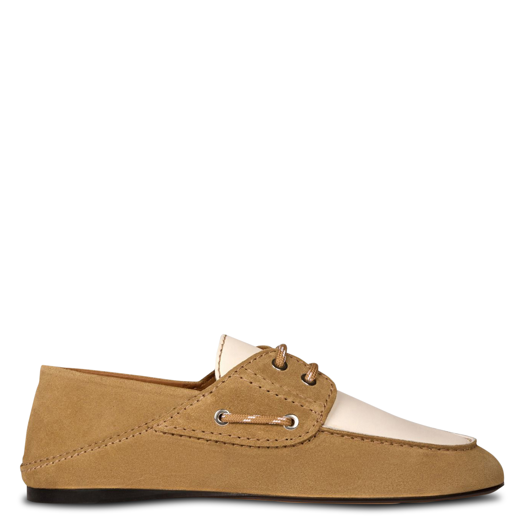 Leather deck shoes SANDRO Beige