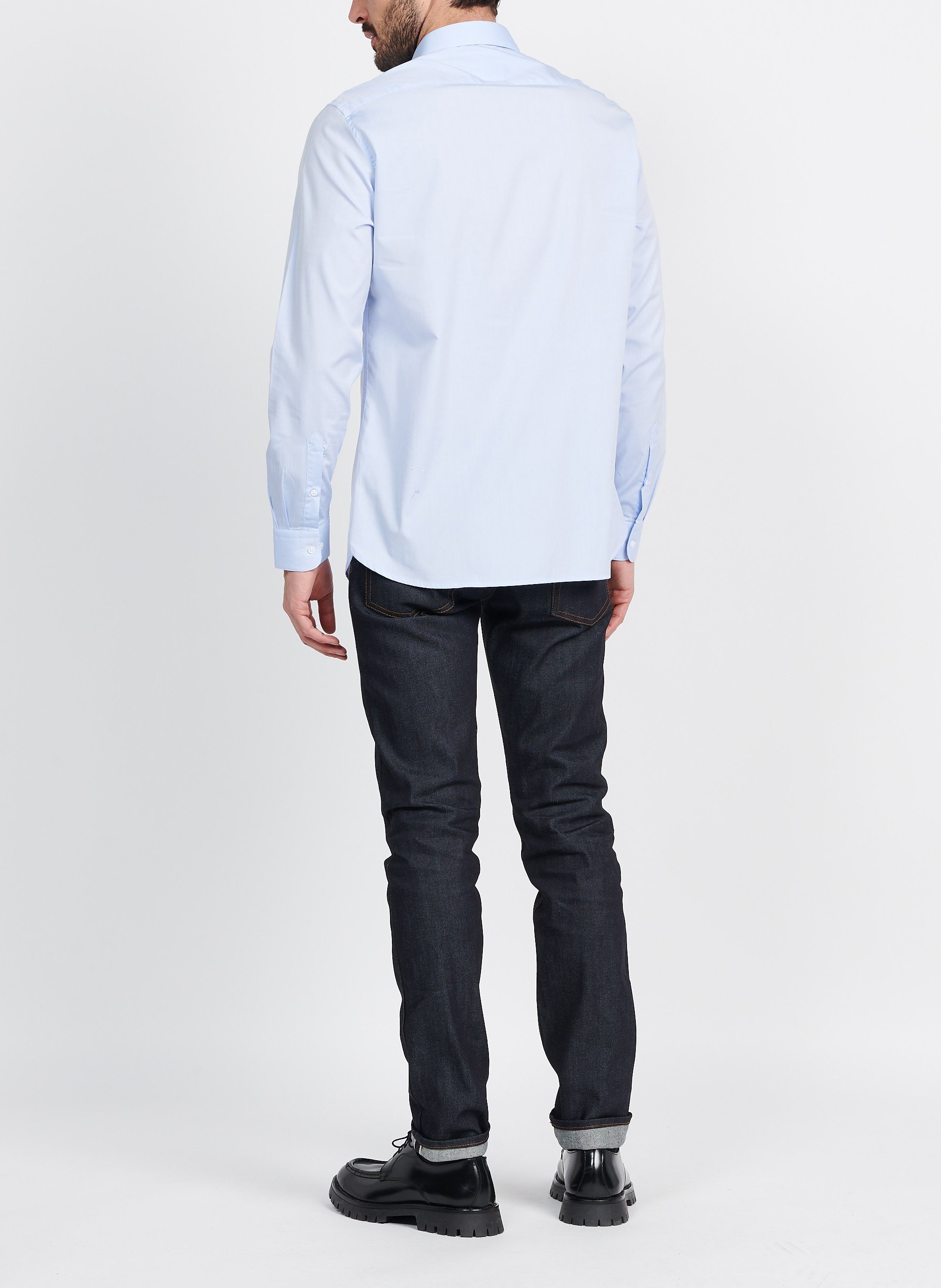Regular-fit cotton shirt with classic collar ATELIER PRIVE Blue