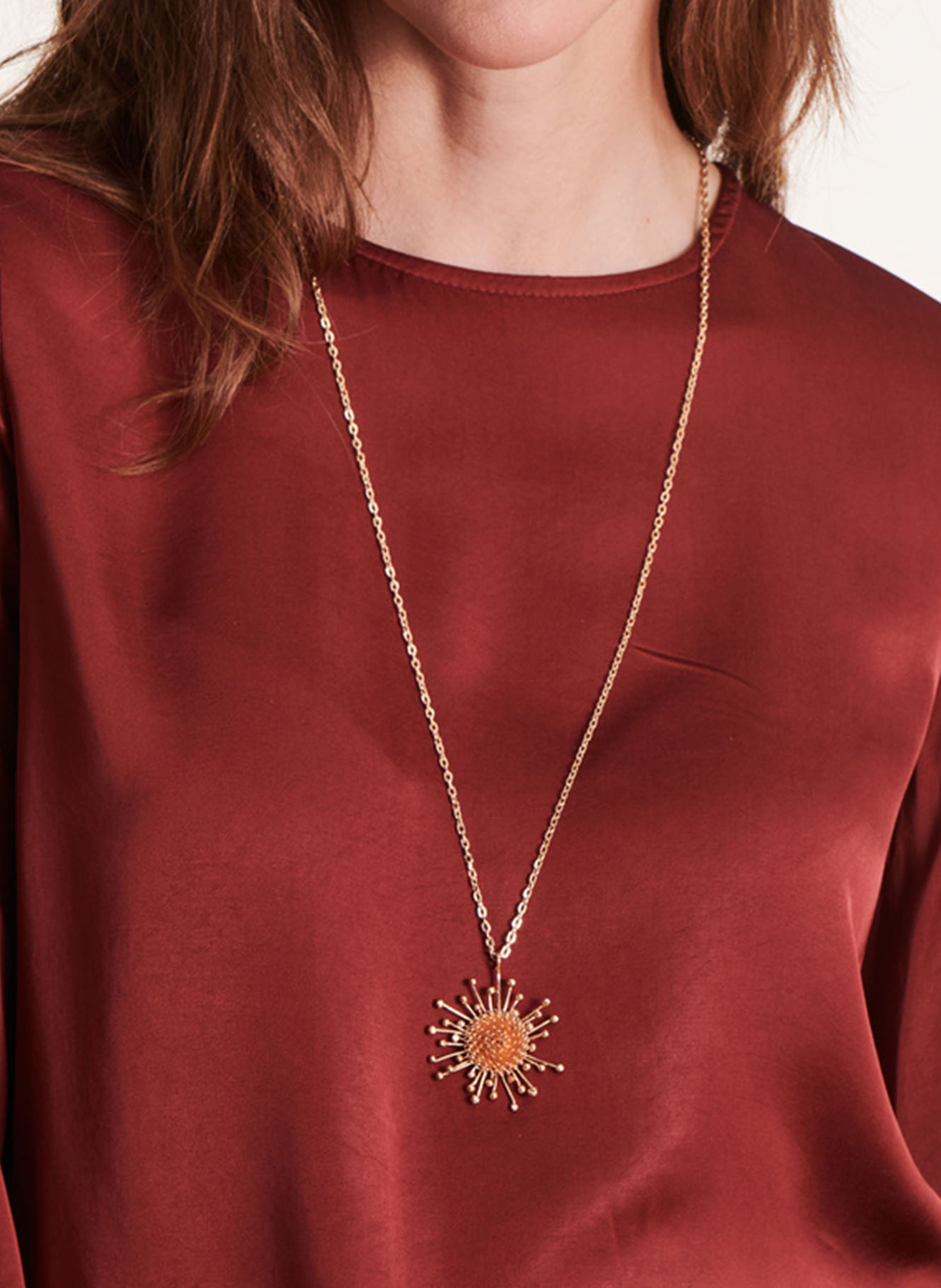 Long brass-mix necklace LA FEE MARABOUTEE Yellow