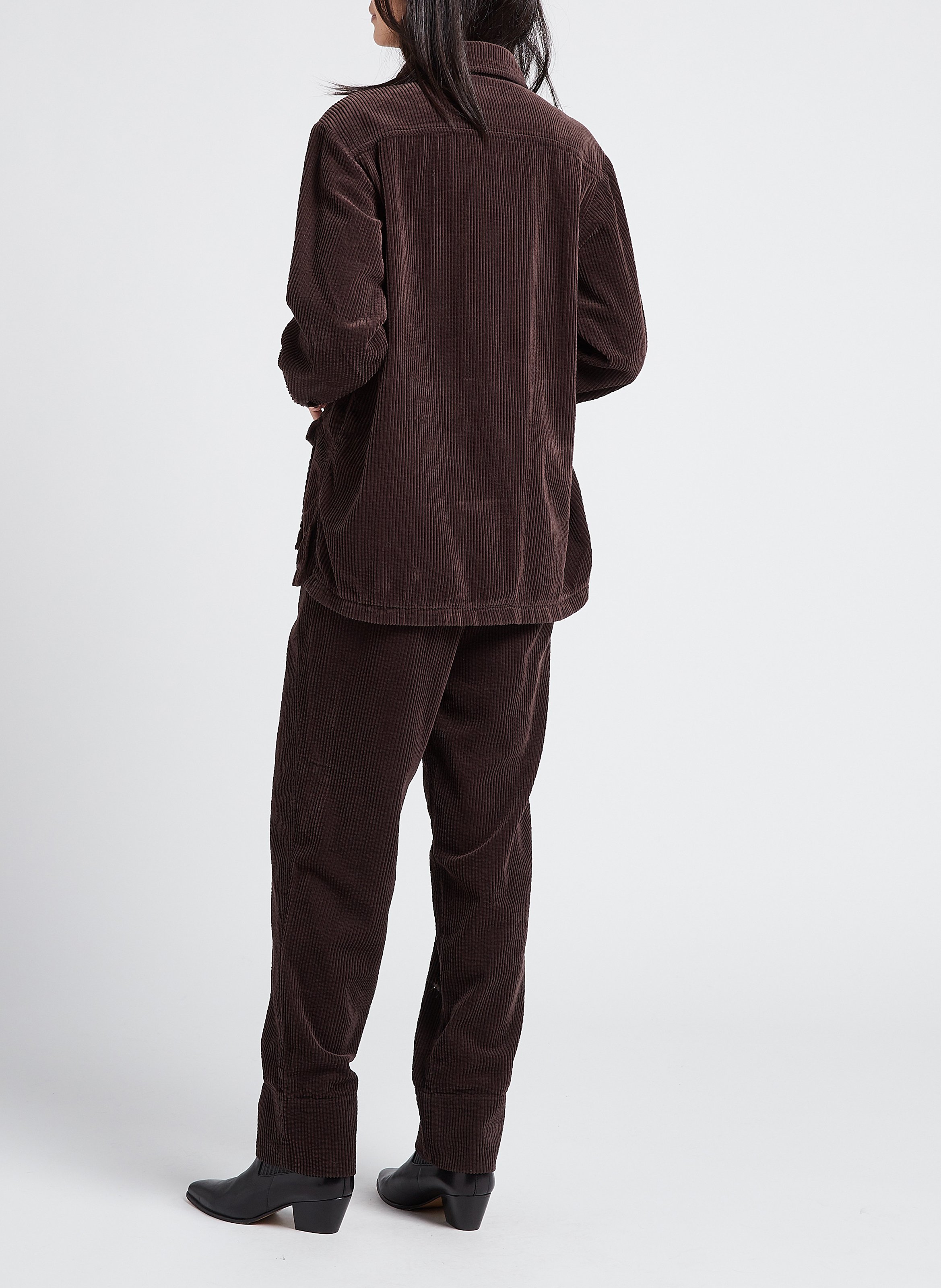 Pantalon droit en velours côtelé ACQUAVERDE Marron