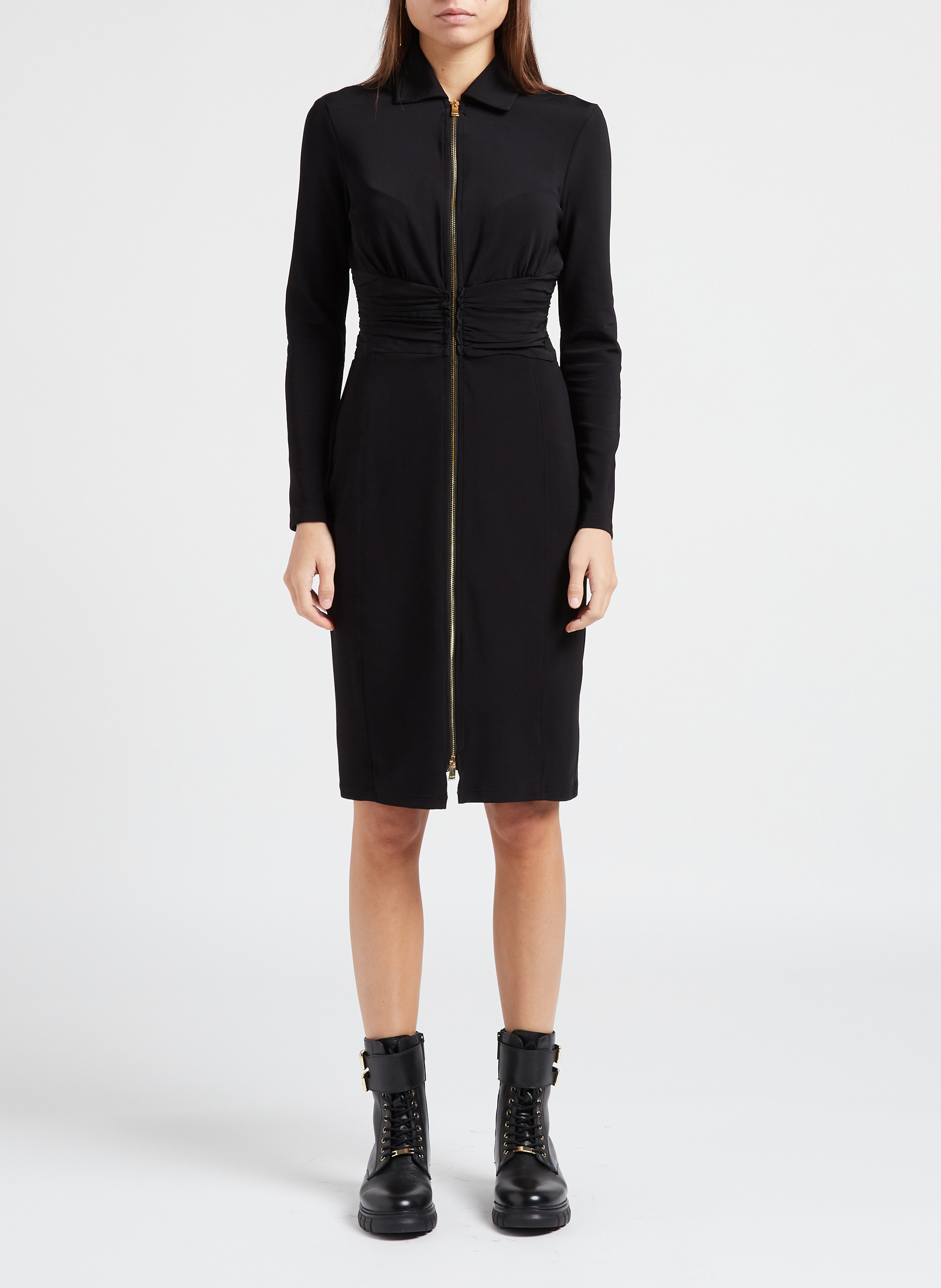 Midikleid mit klassischem Kragen PINKO Schwarz