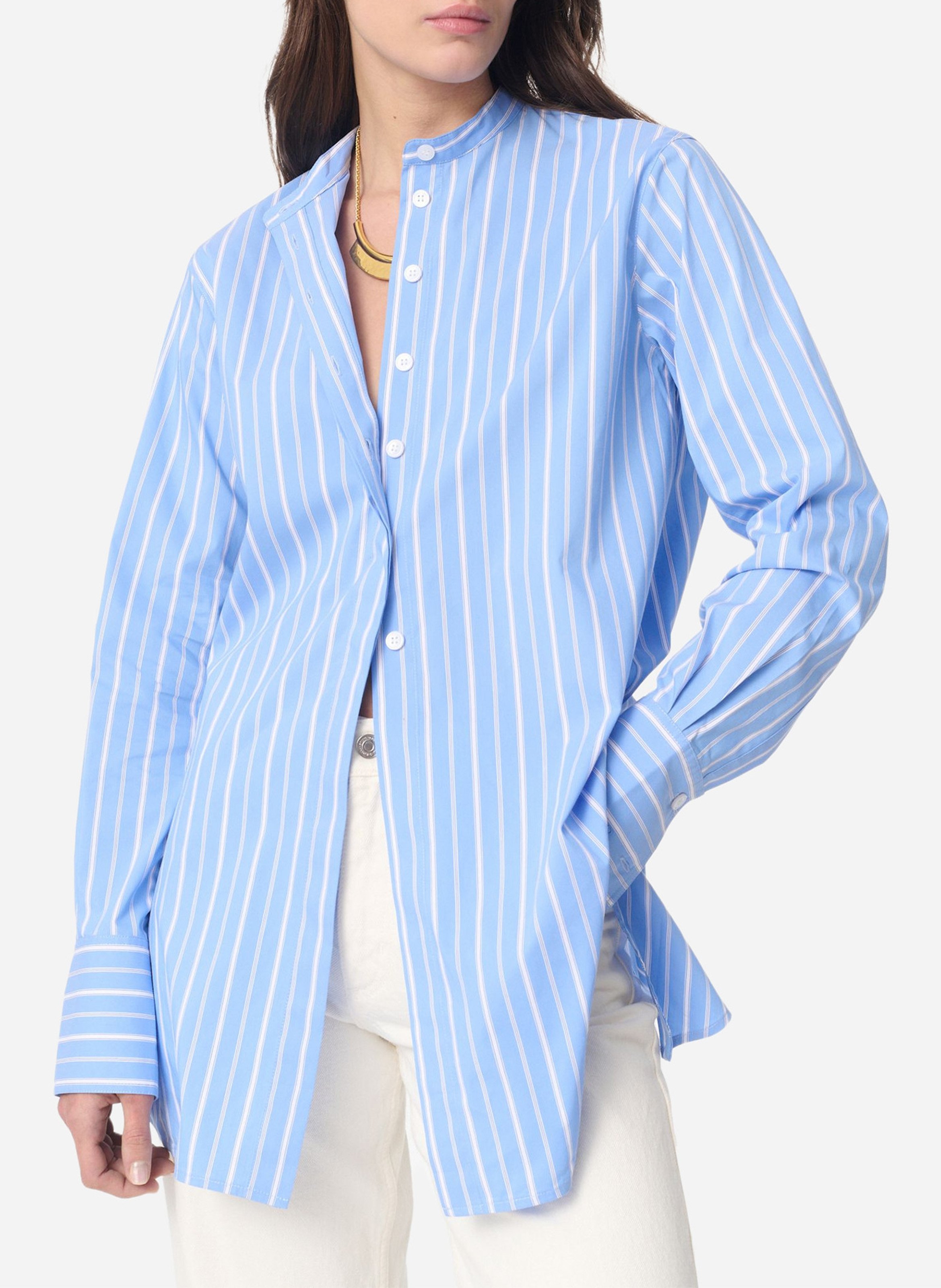 Chemise col classique à rayures VANESSA BRUNO Bleu