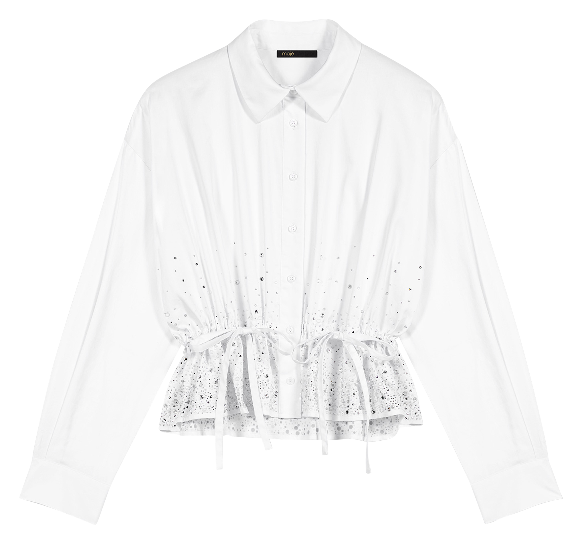 Gestreepte, katoenen blouse MAJE Wit