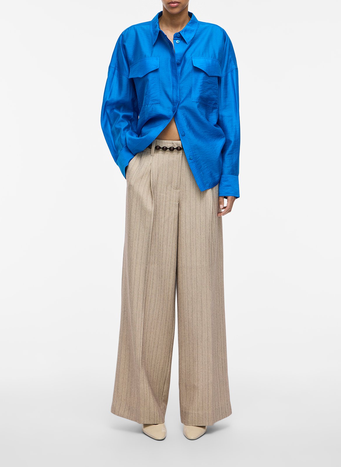 Straight striped trousers  ROUGE EDIT Beige