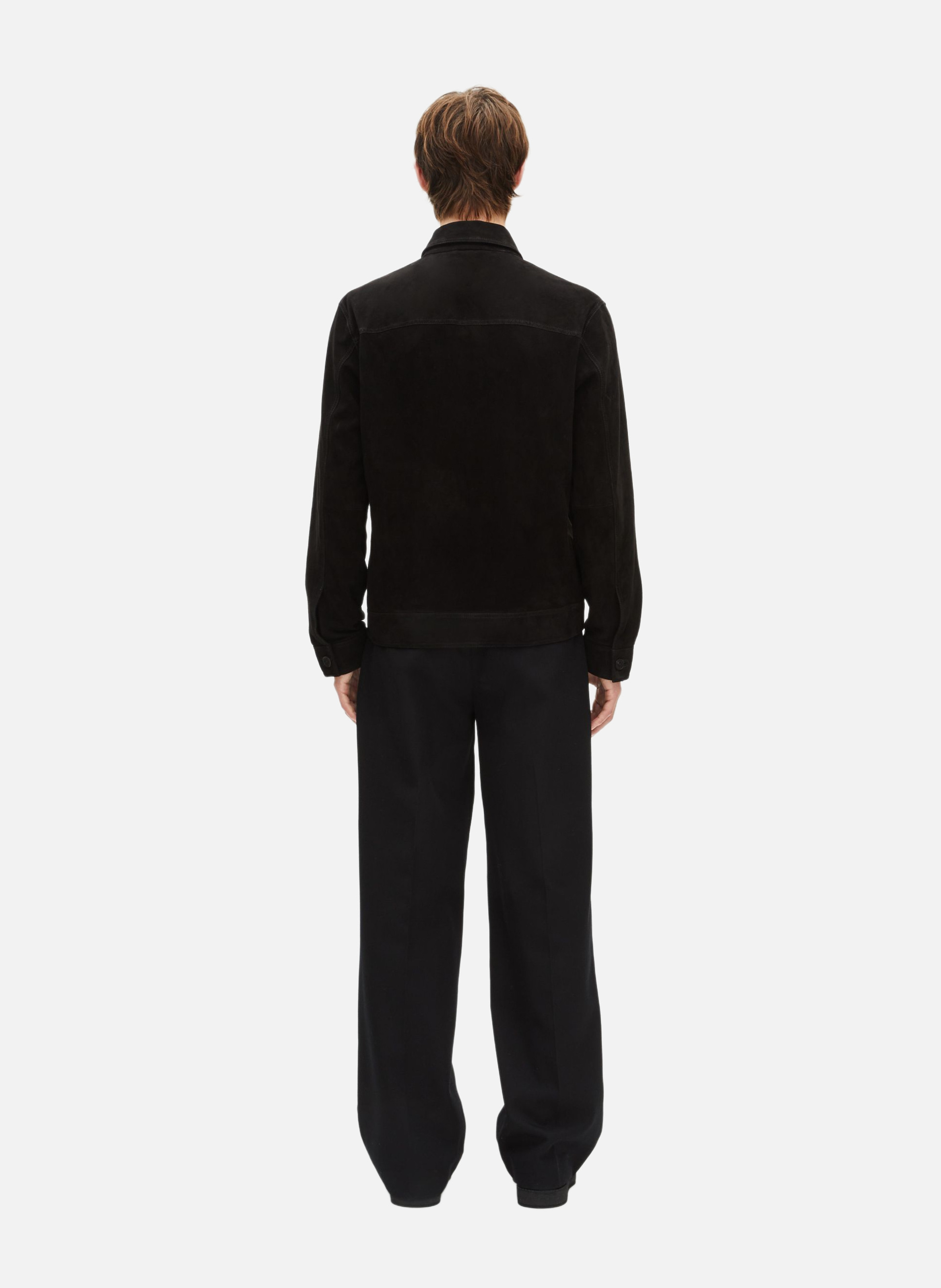 Suede jacket with offset zipper THE KOOPLES Black