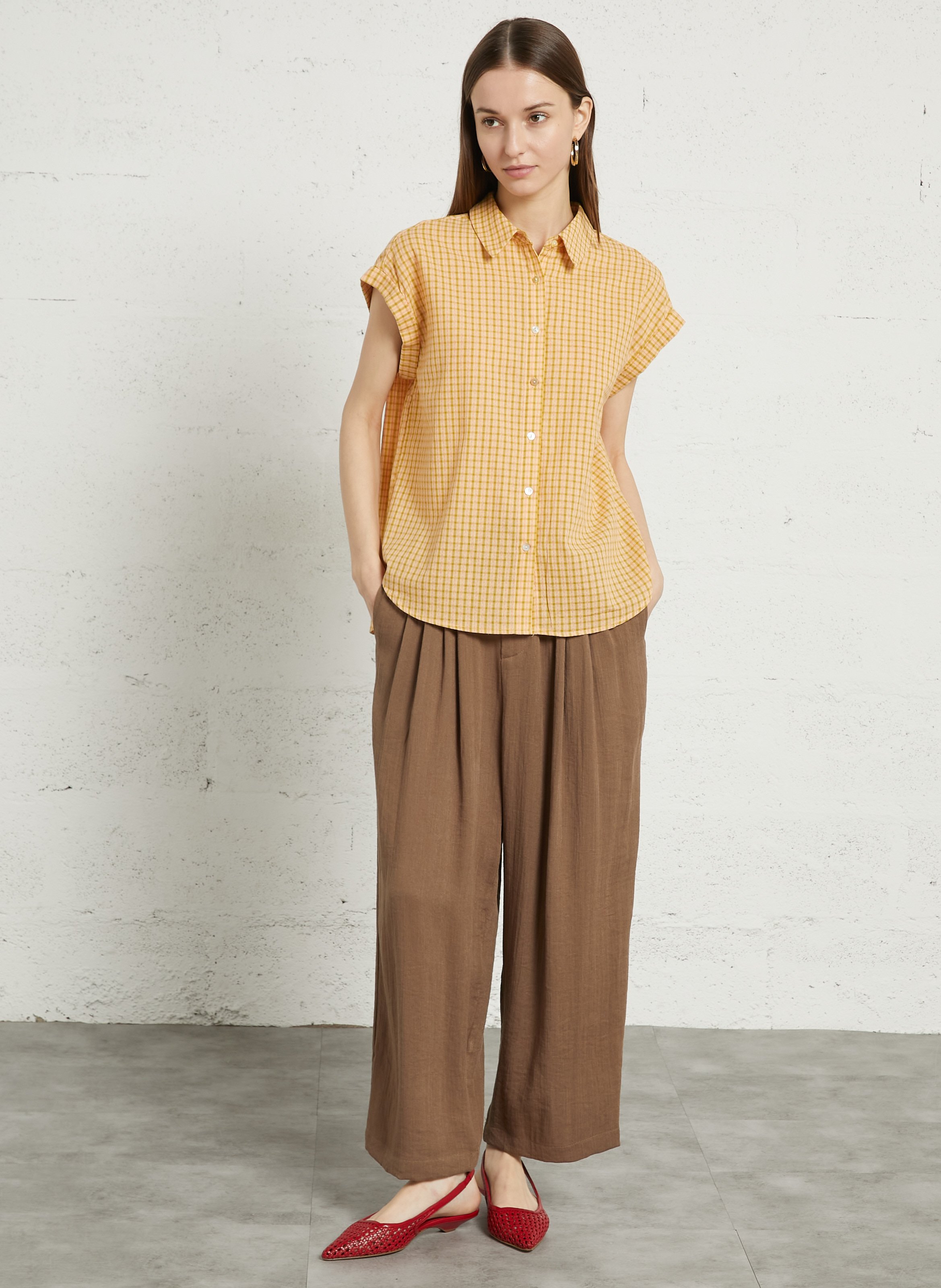 Chemise droite col classique en coton imprimé THE KORNER Multicolore