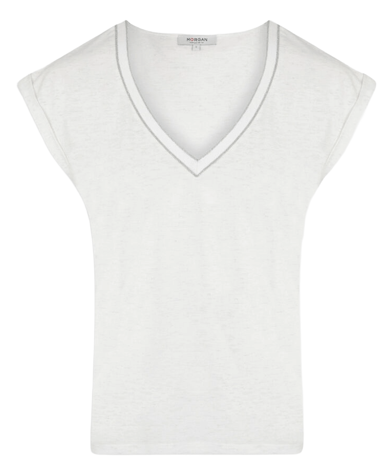 Straight fit short-sleeve t-shirt 242-DAYA Ecru