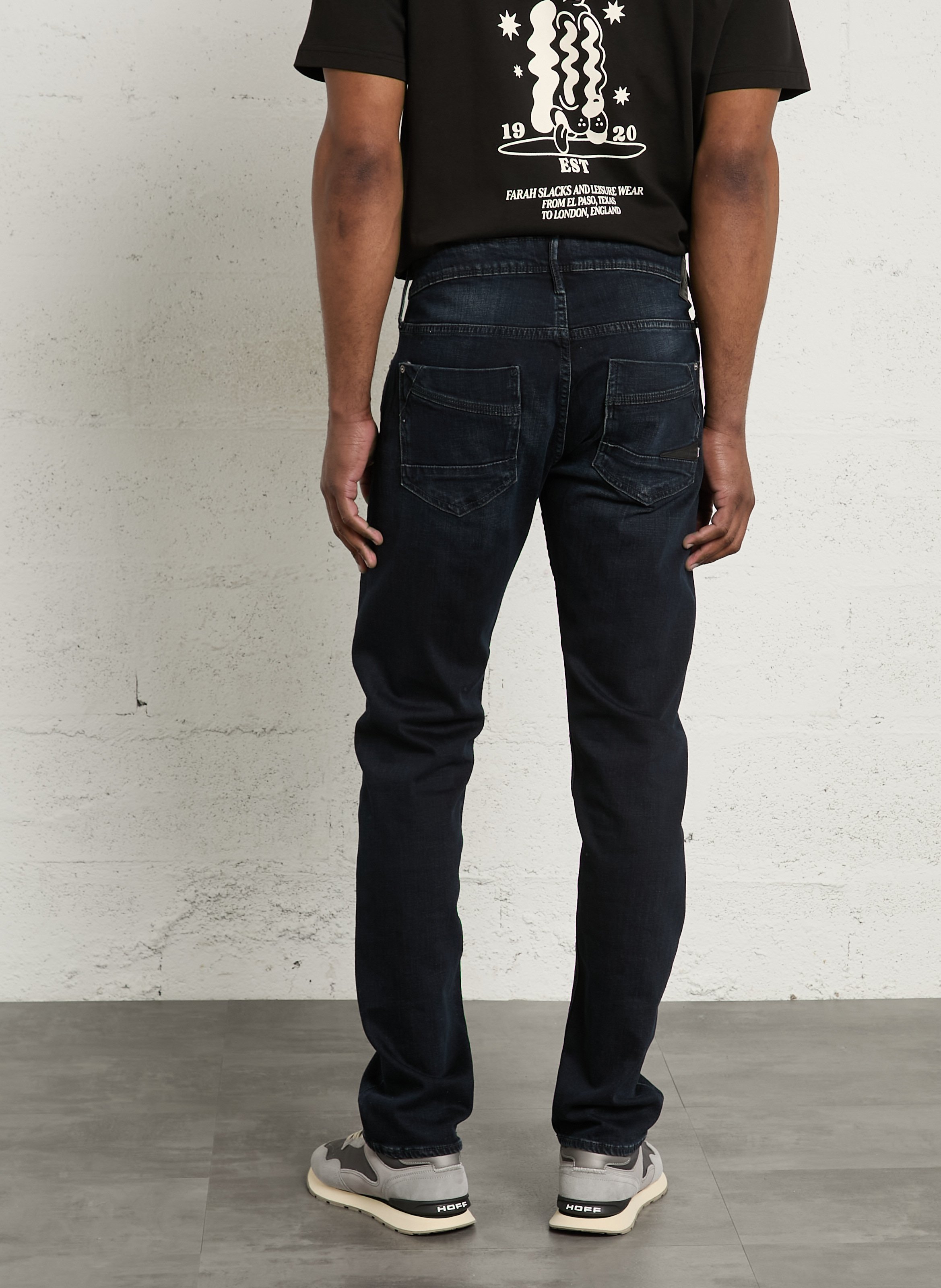 Jean droit en coton mélangé LE TEMPS DES CERISES Bleu