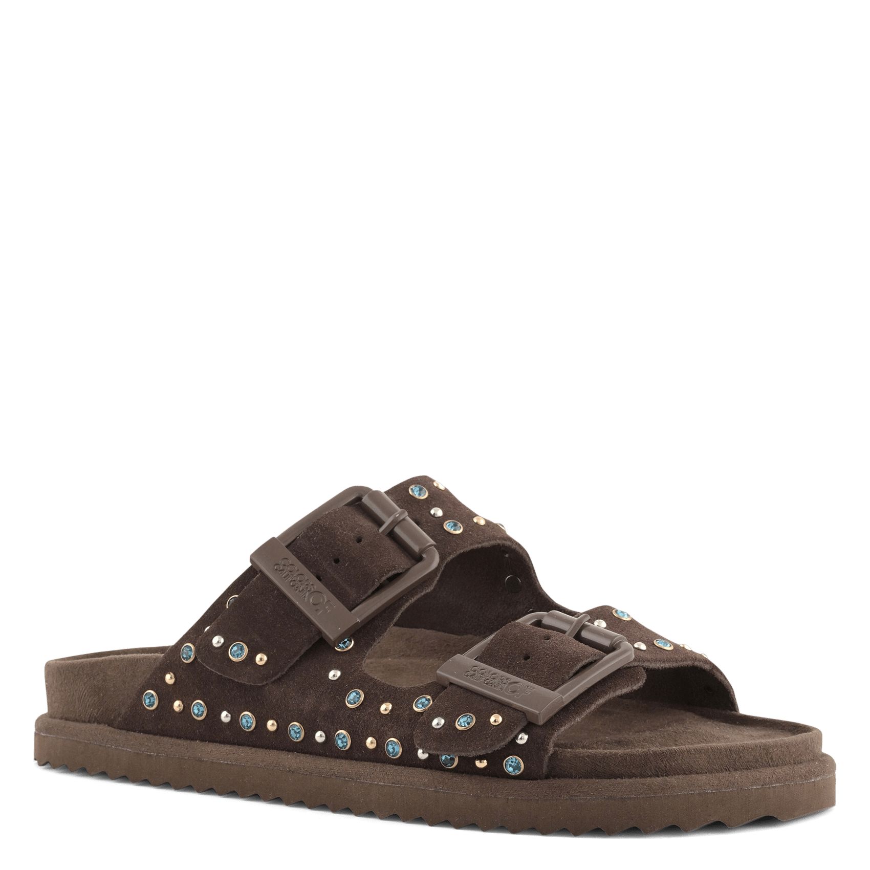 Sandales plates en cuir velours COLORS OF CALIFORNIA Marron