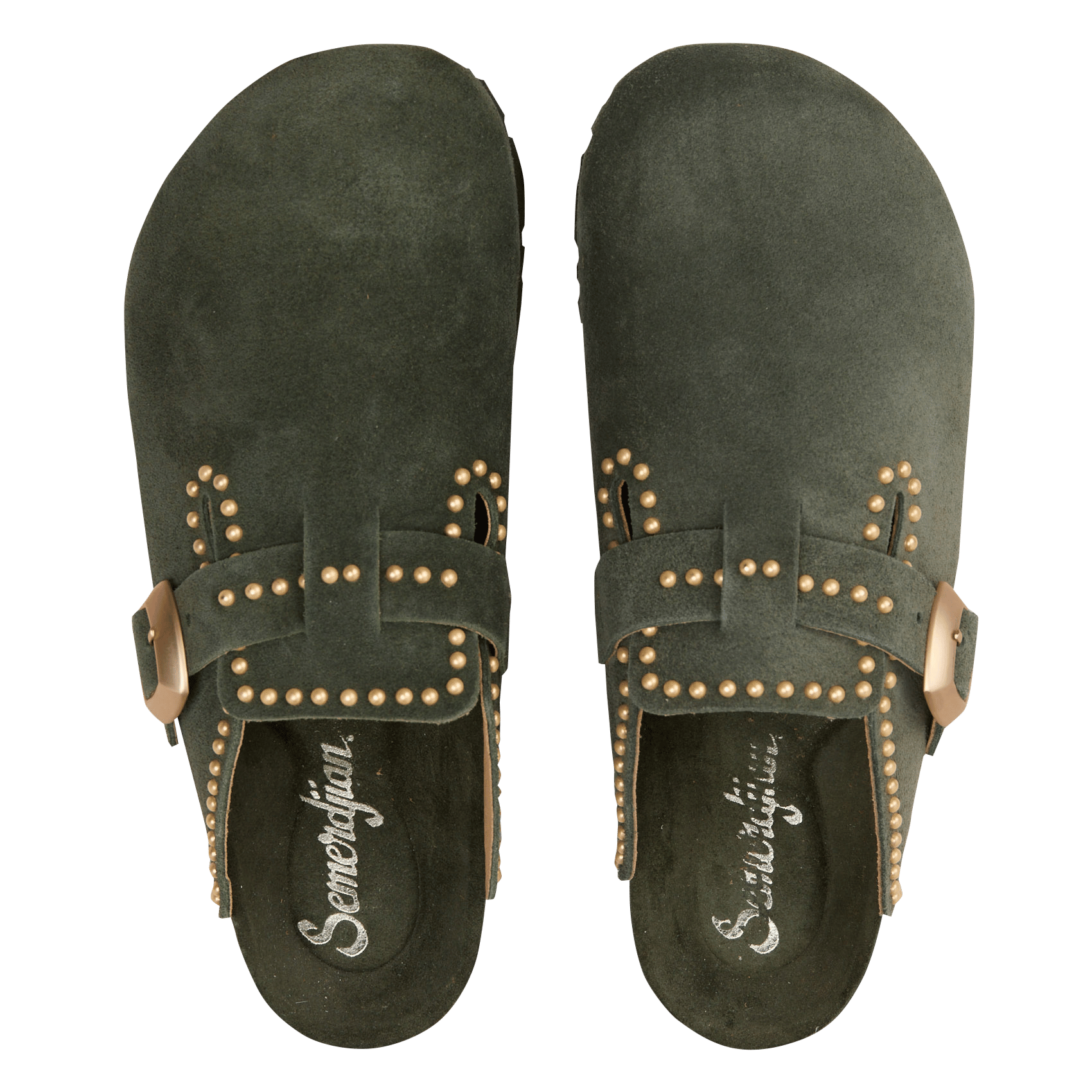 Mules plates en cuir suédé SEMERDJIAN - SMR Vert