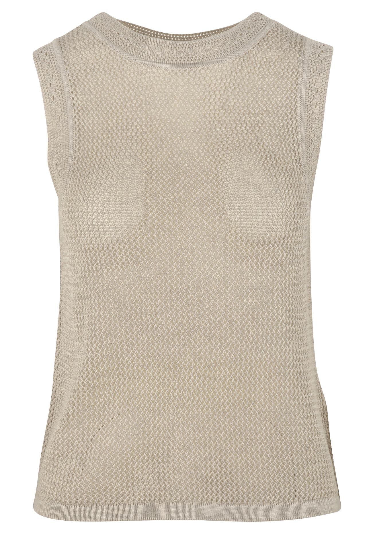 Mouwloze rechte top met ronde hals in gemengde wol SUD EXPRESS