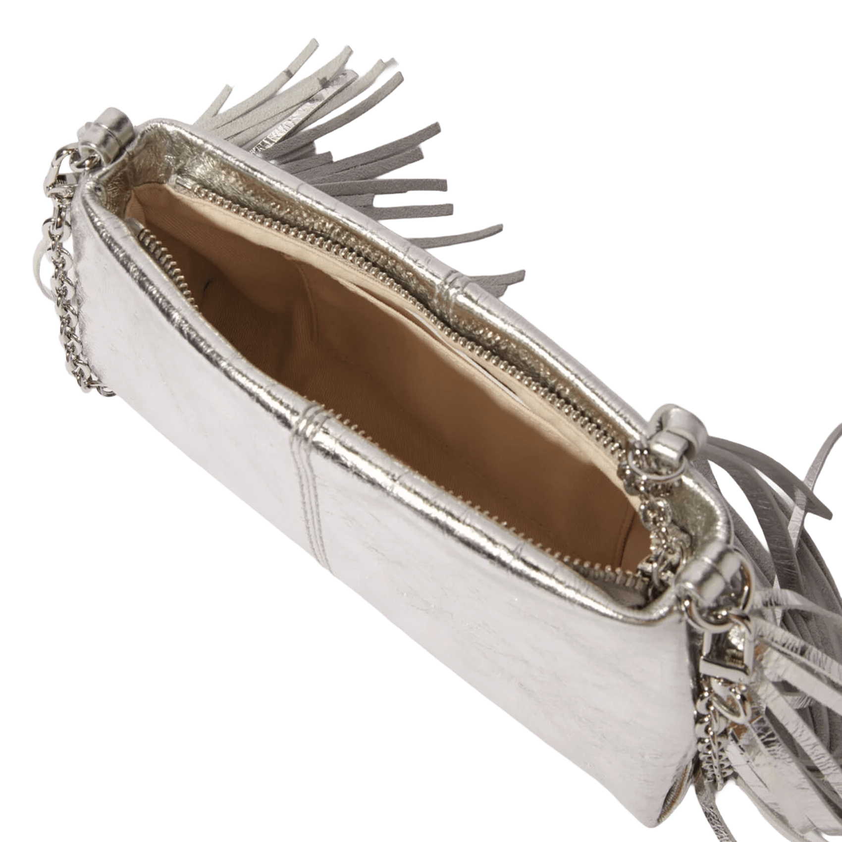 Pochette en cuir MAJE Argent