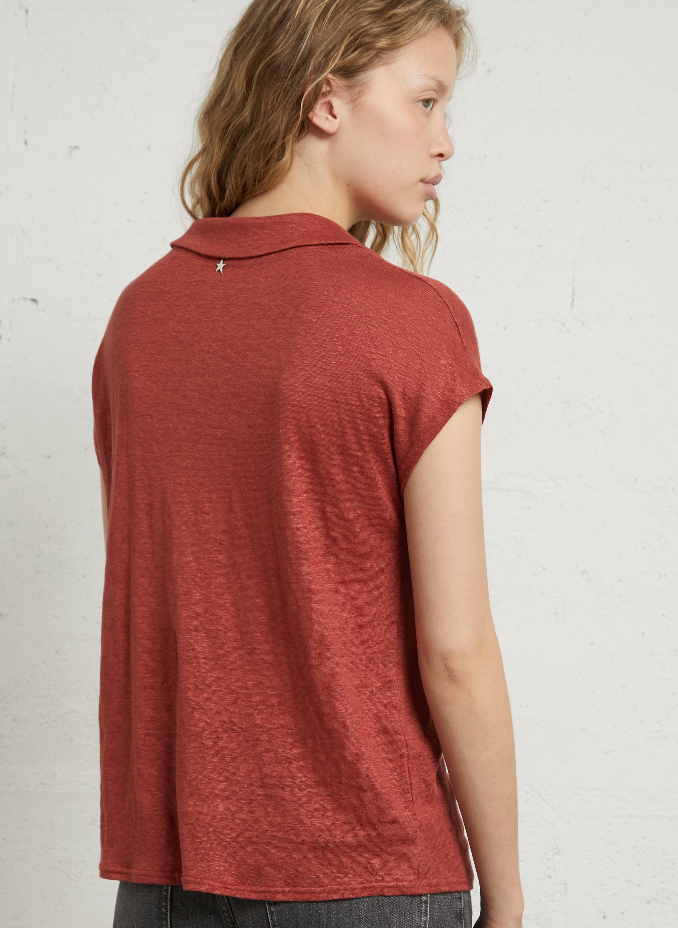 Weites Leinen-T-Shirt SUD EXPRESS Braun