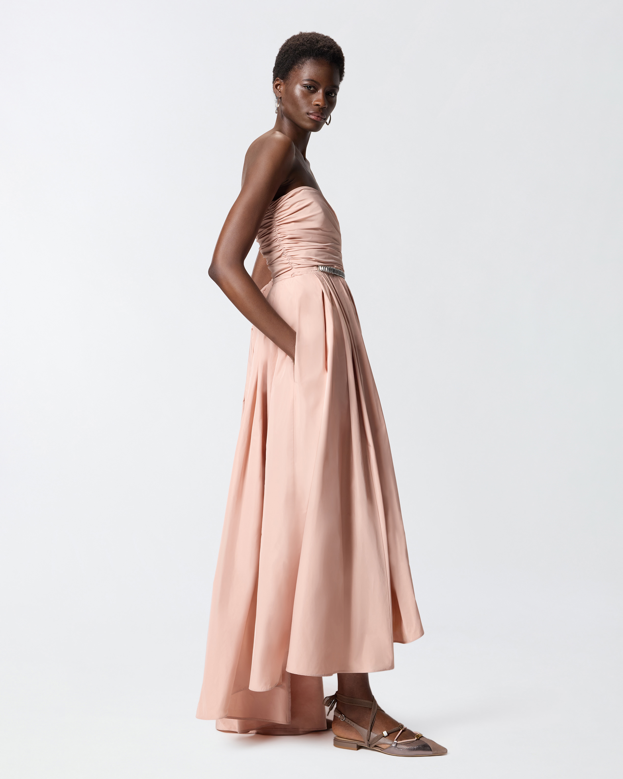 Élégante robe longue avec fine ceinture bijou PINKO Rose