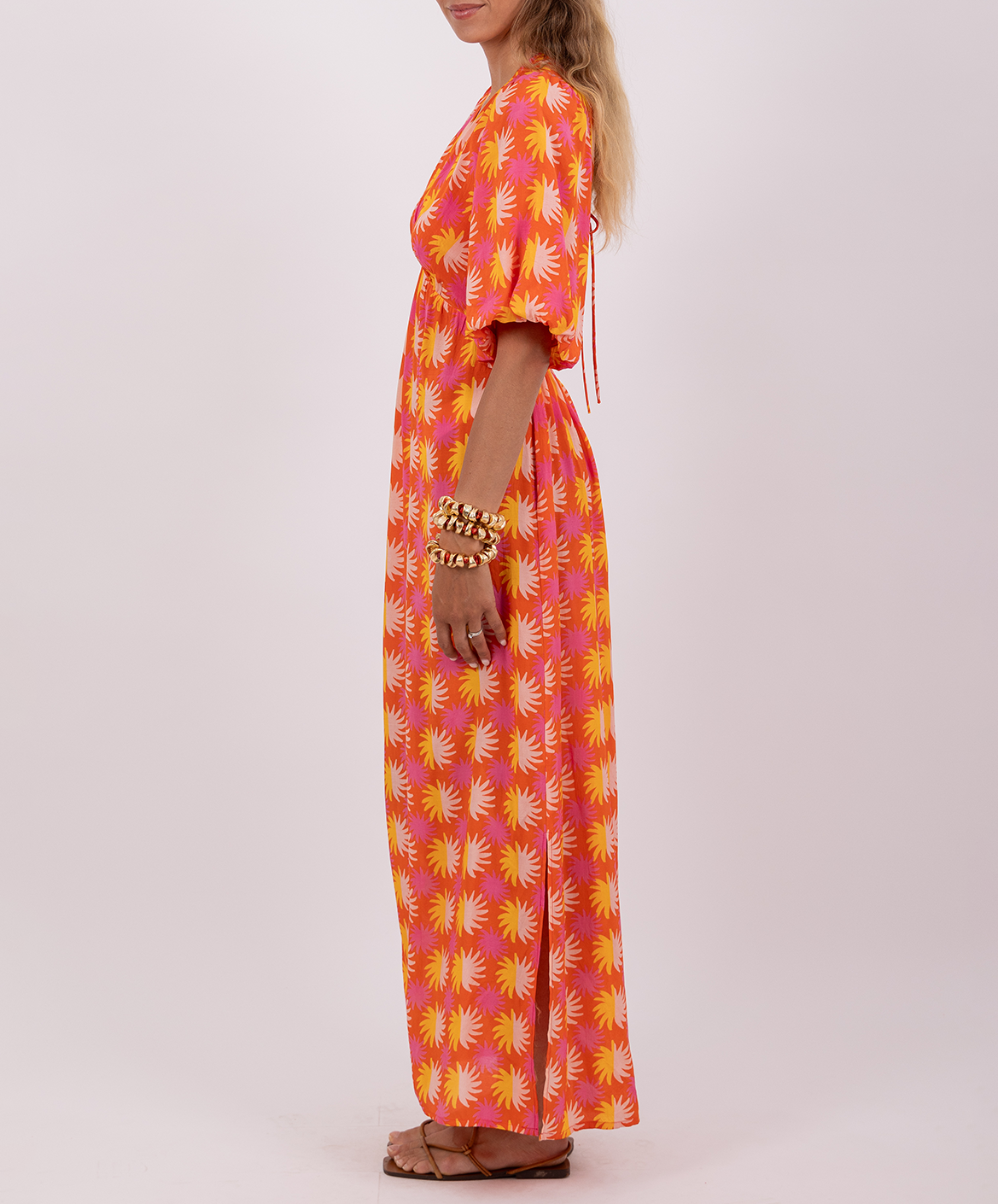 Maxikleid mit V-Ausschnitt SUNDRESS Orange