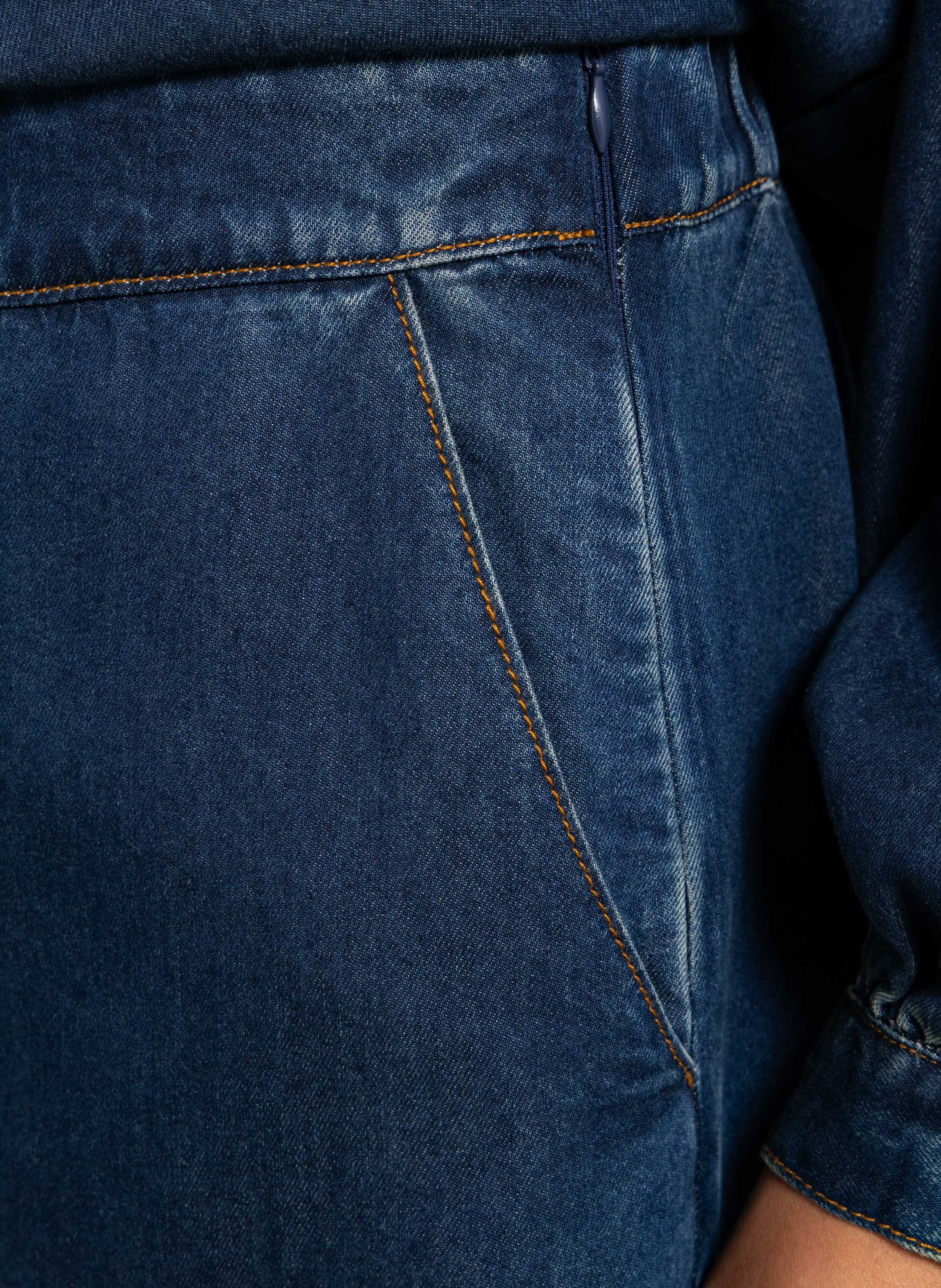 Cropped high-waisted straight-leg jeans SUNCOO Blue