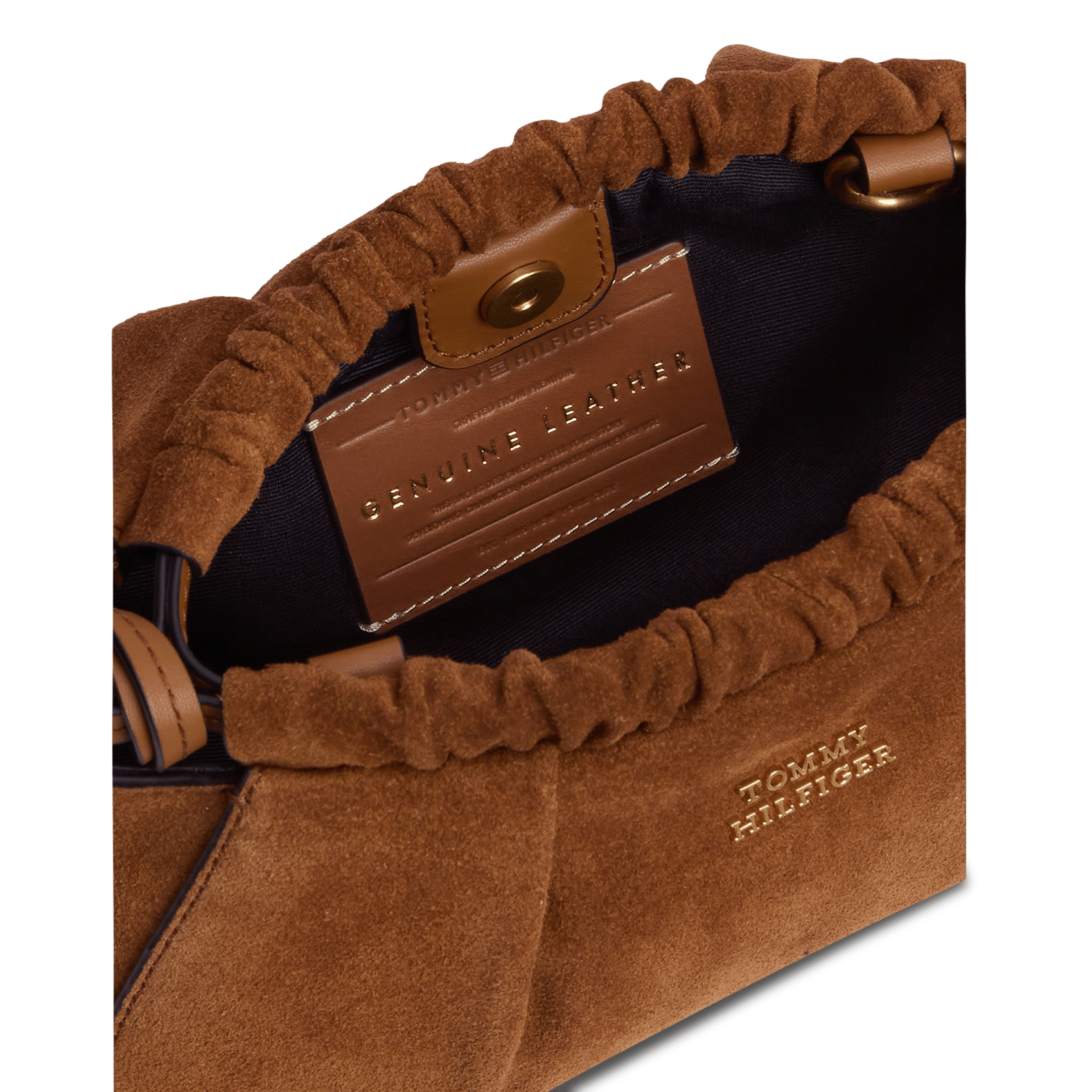 Sac bandoulière en cuir suédé TOMMY HILFIGER Marron