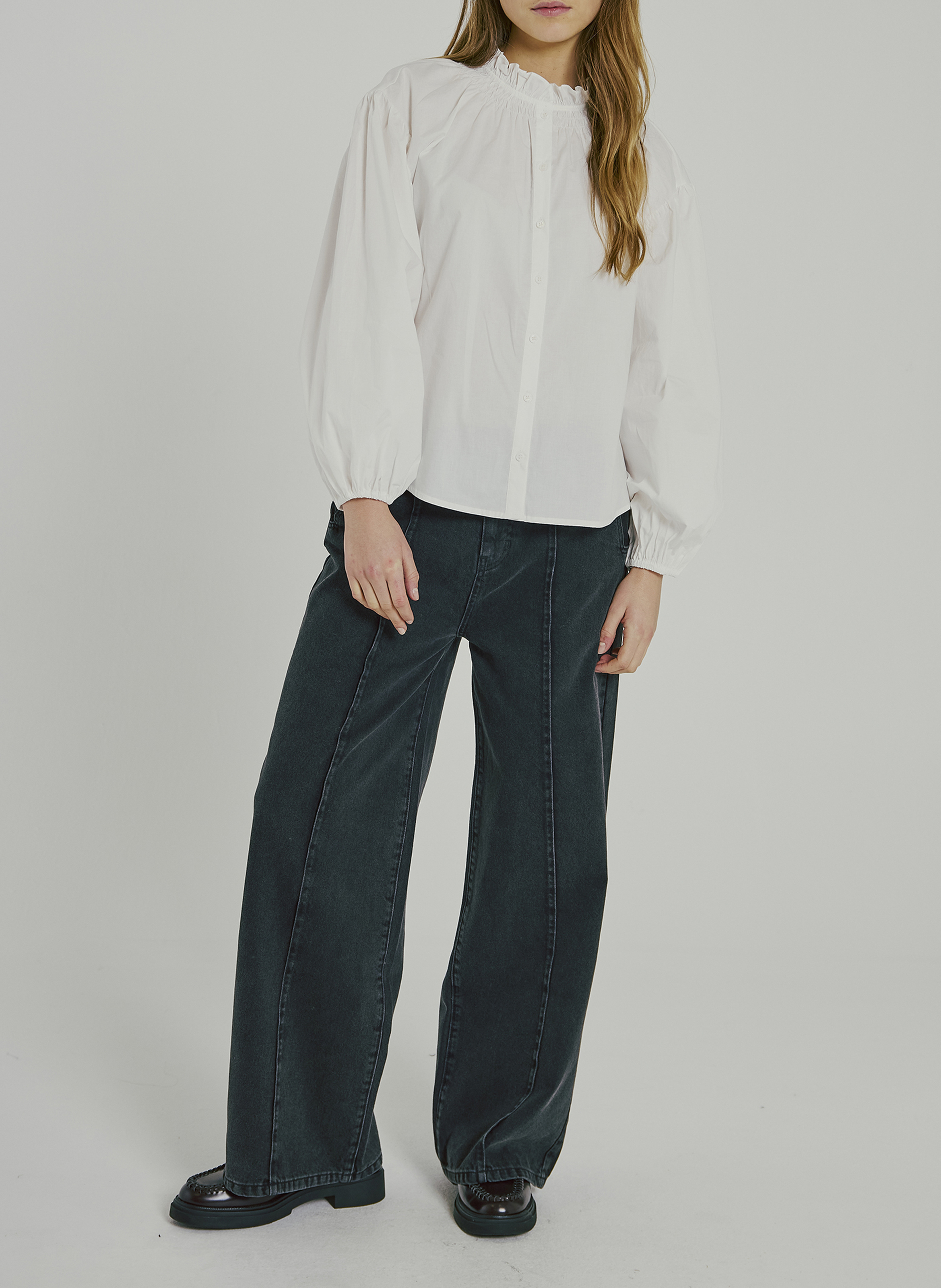 Alexandra dotted Swiss shirt NORR White