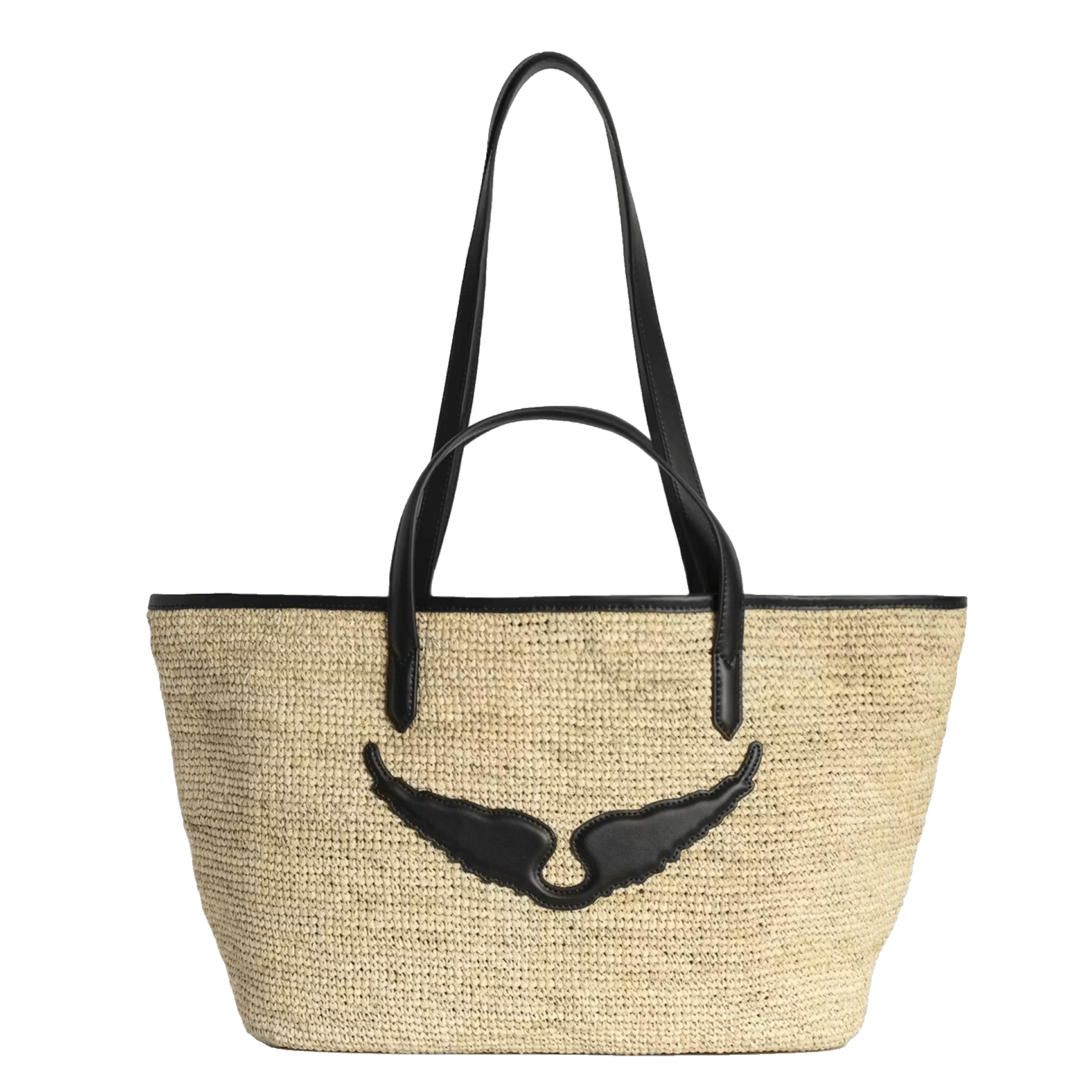 Boodschappenmand van raffia ZADIG&VOLTAIRE Zwart