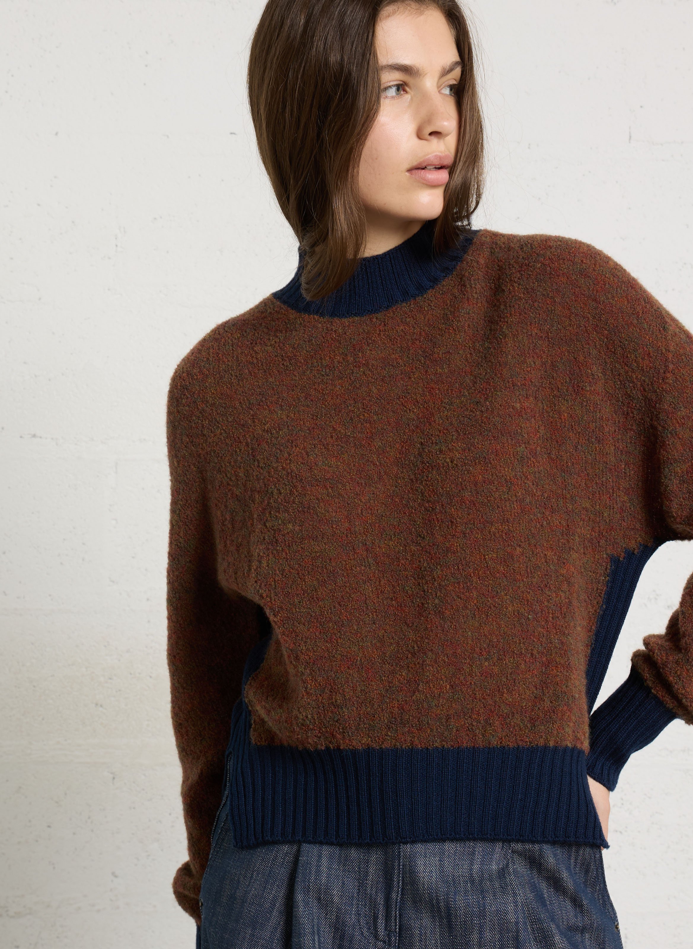 Oversized wool-blend sweater MOMONI Brown