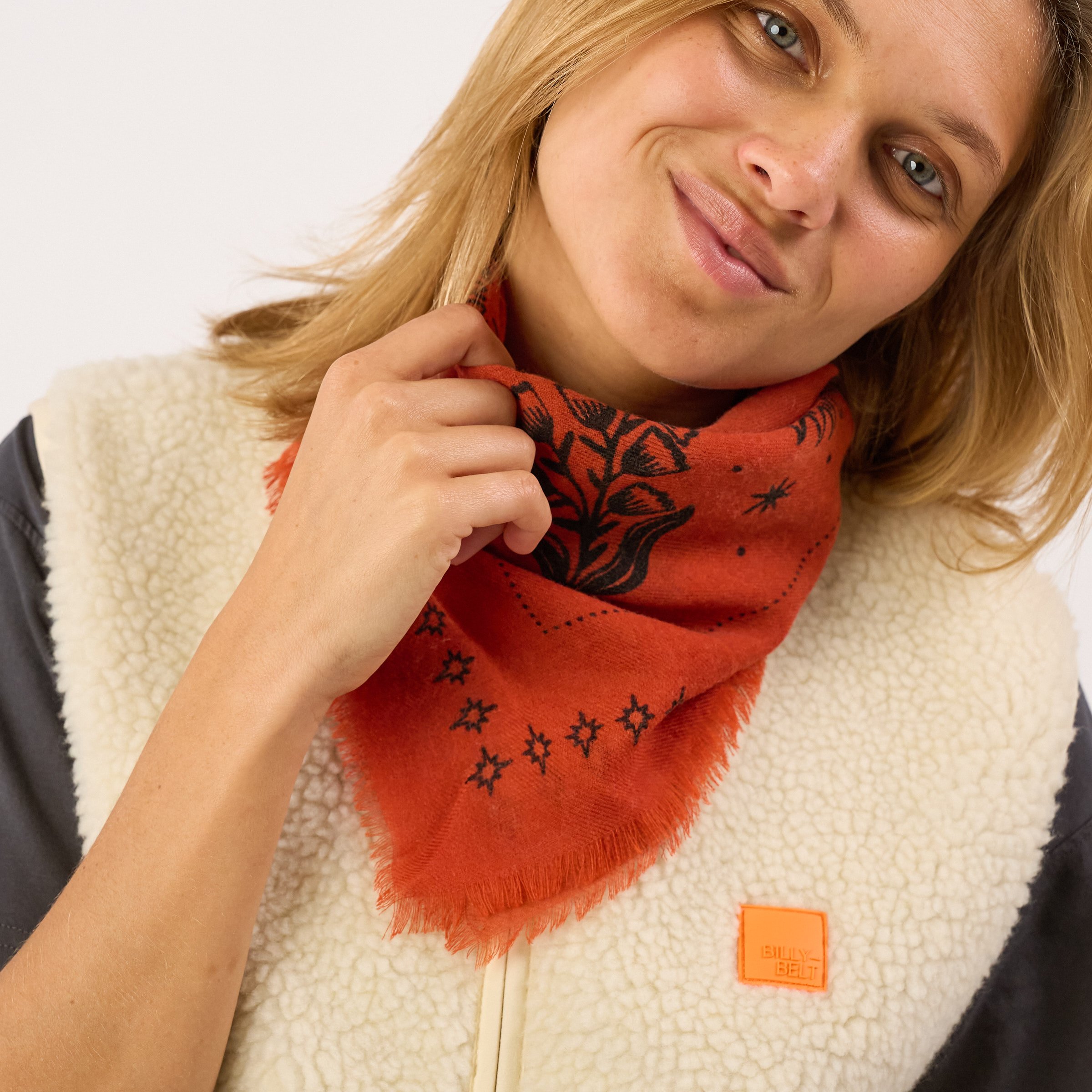Small wool scarf alice | Red BILLYBELT Women