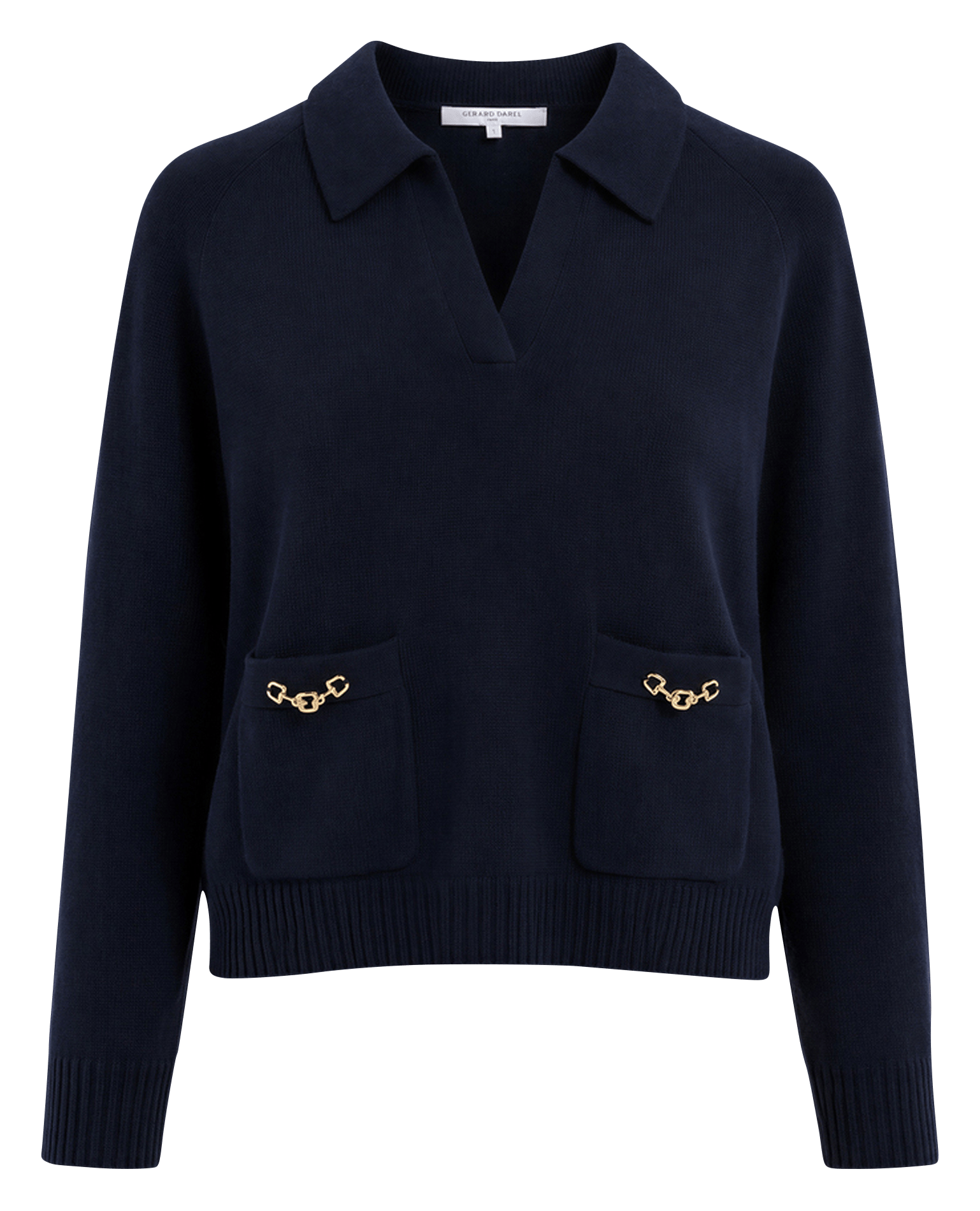 Pull droit col v en laine GERARD DAREL Bleu
