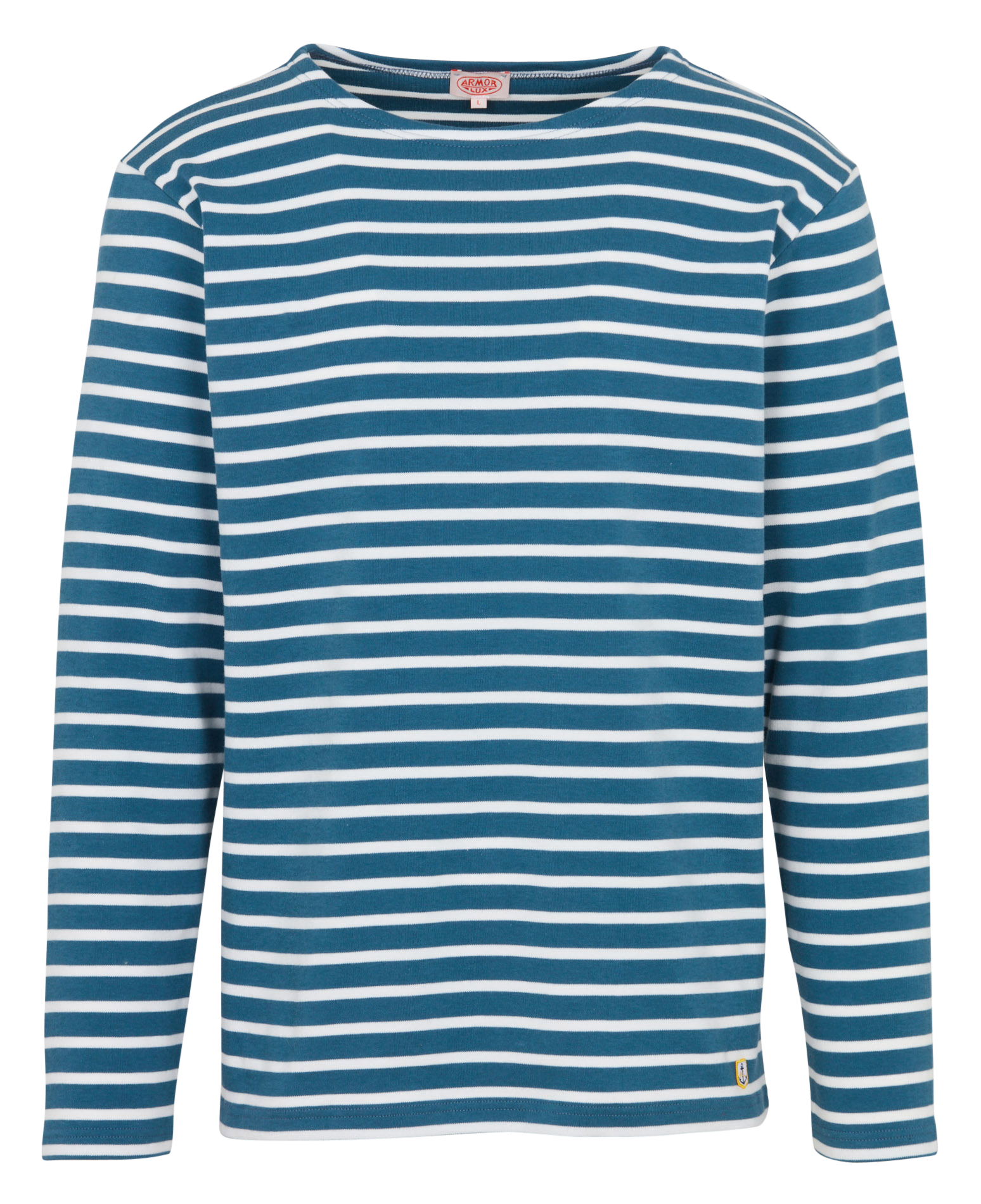 Regular-fit gestreept shirt van katoenen interlockjersey met ronde hals ARMOR LUX