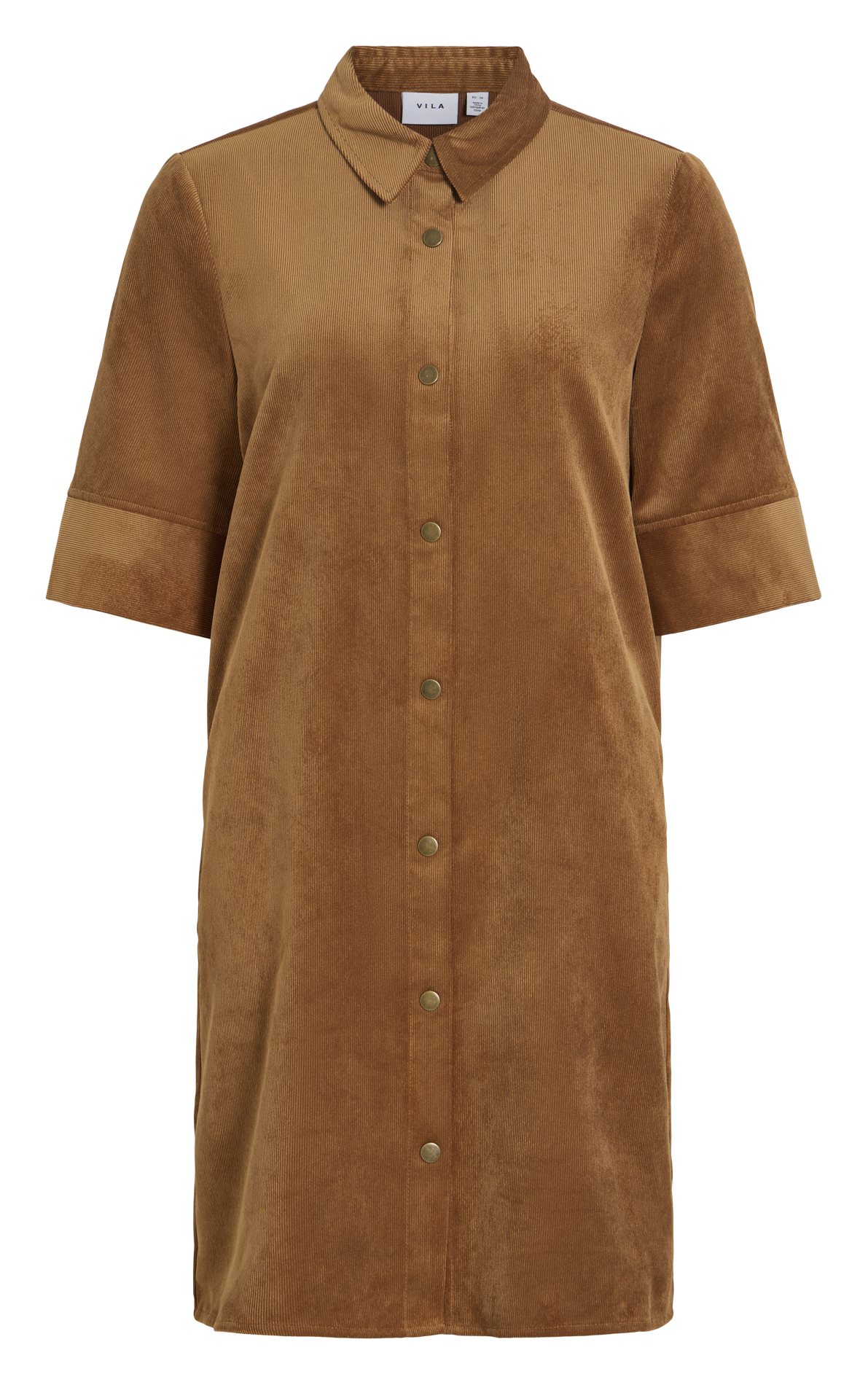 Robe courte en velours côtelé VILA Marron