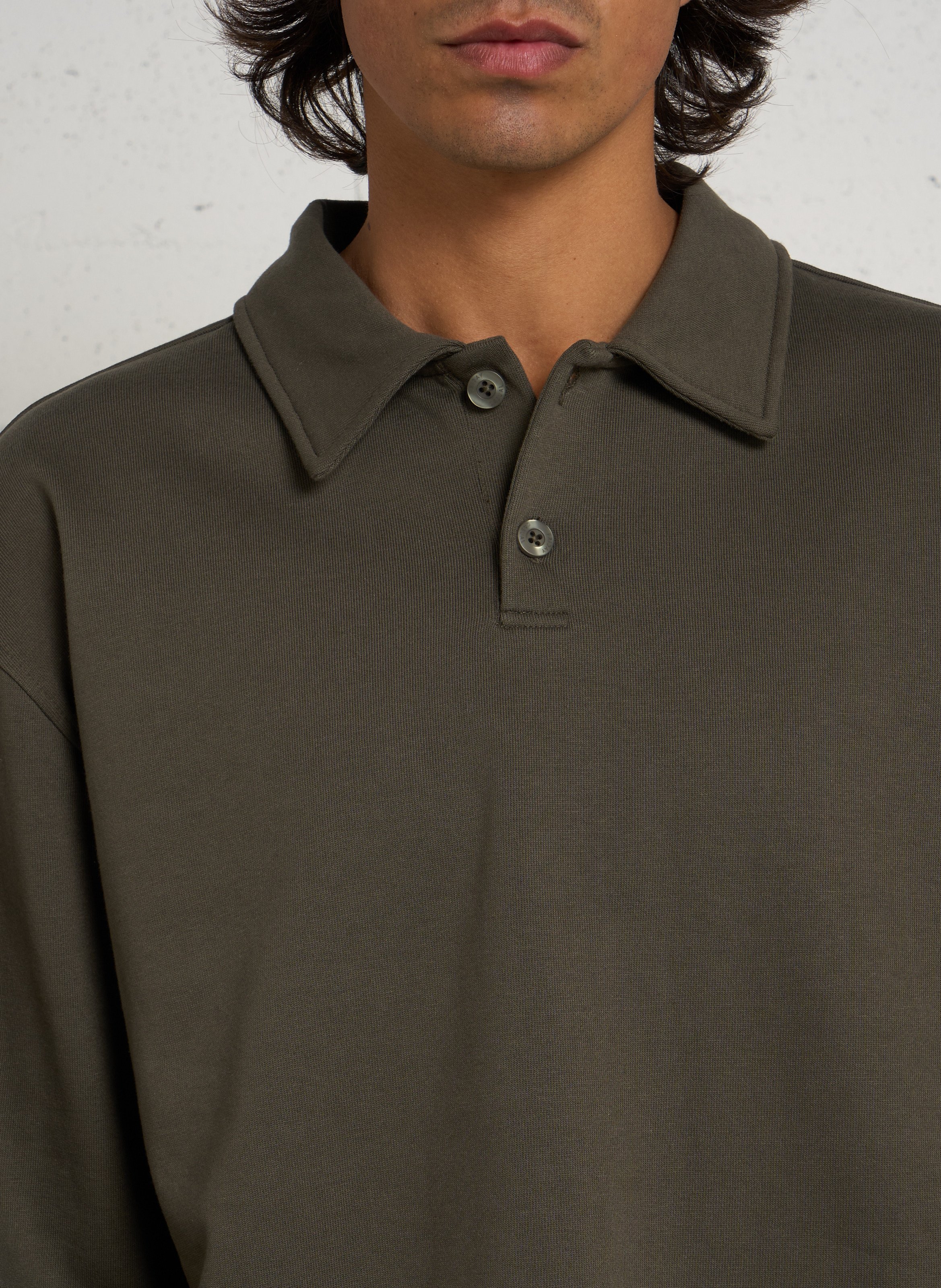 Einfarbiges Baumwoll-Sweatpolo CASUAL FRIDAY Beige