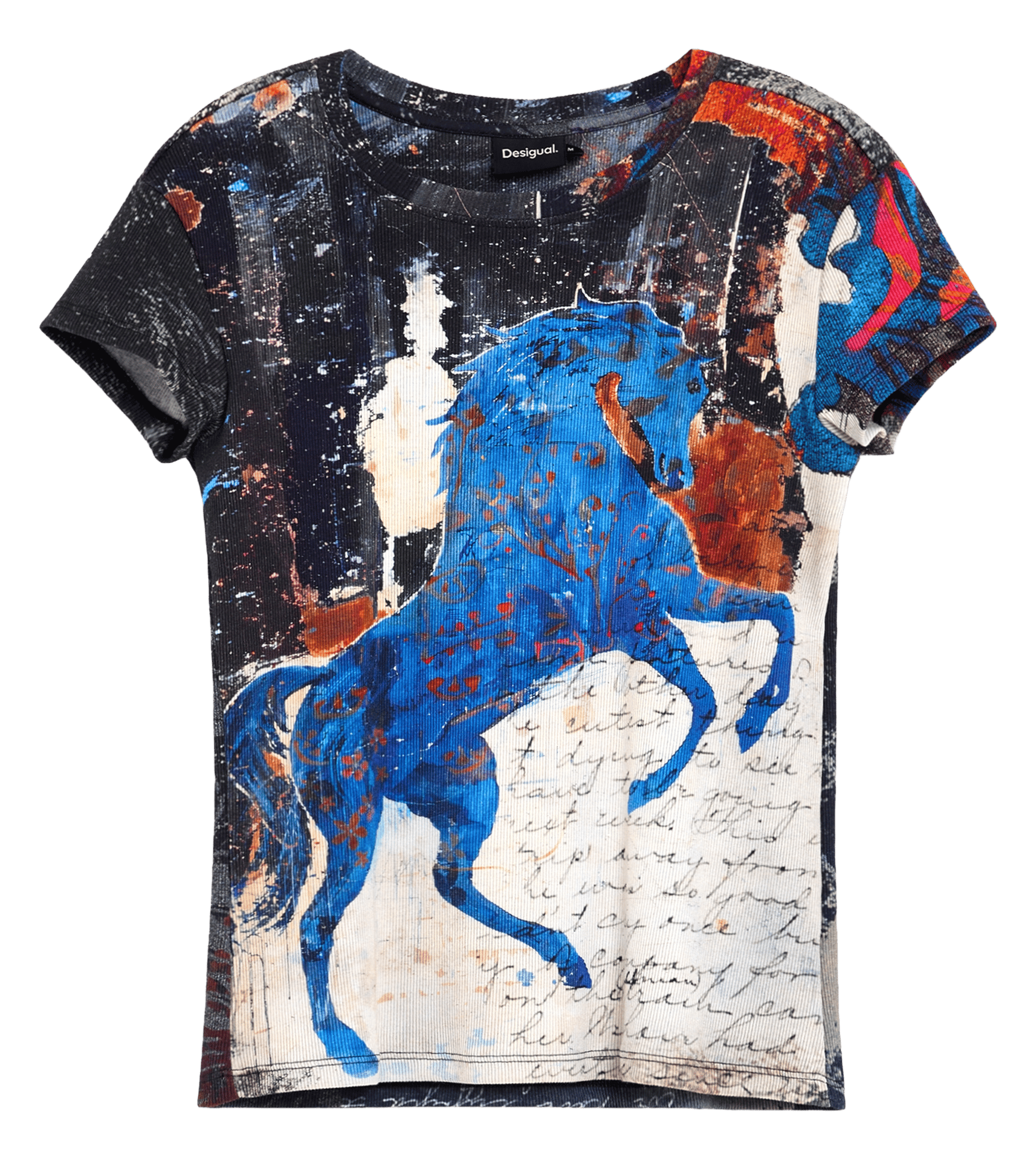 Tee-shirt col rond imprimé DESIGUAL Gris