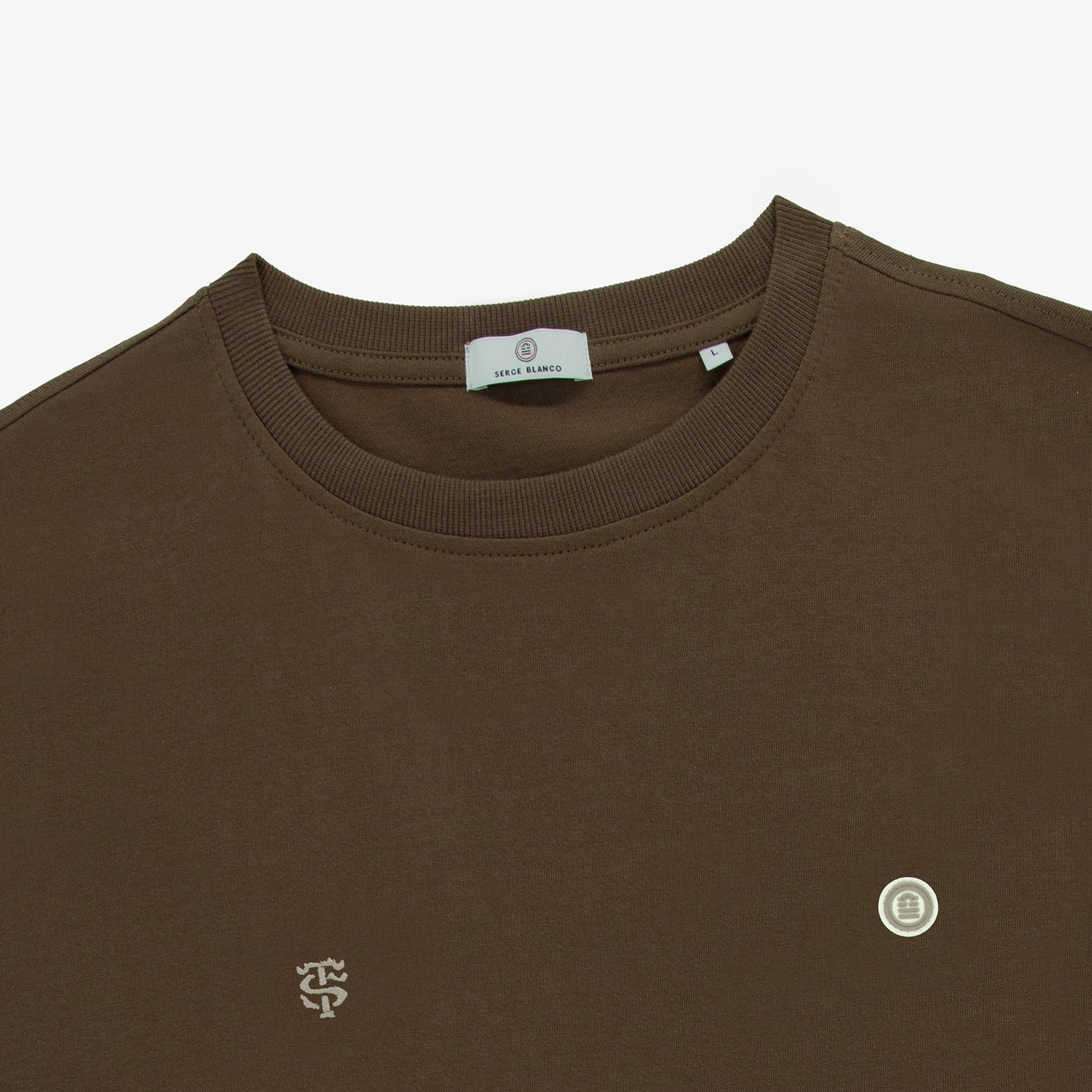100% cotton jersey short-sleeved T-shirt SERGE BLANCO Brown