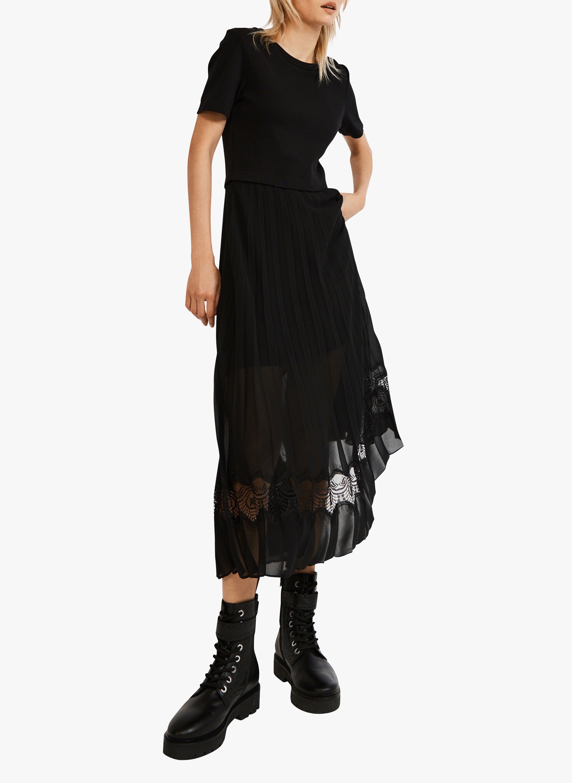 Robe midi bi-matière CLAUDIE PIERLOT Noir