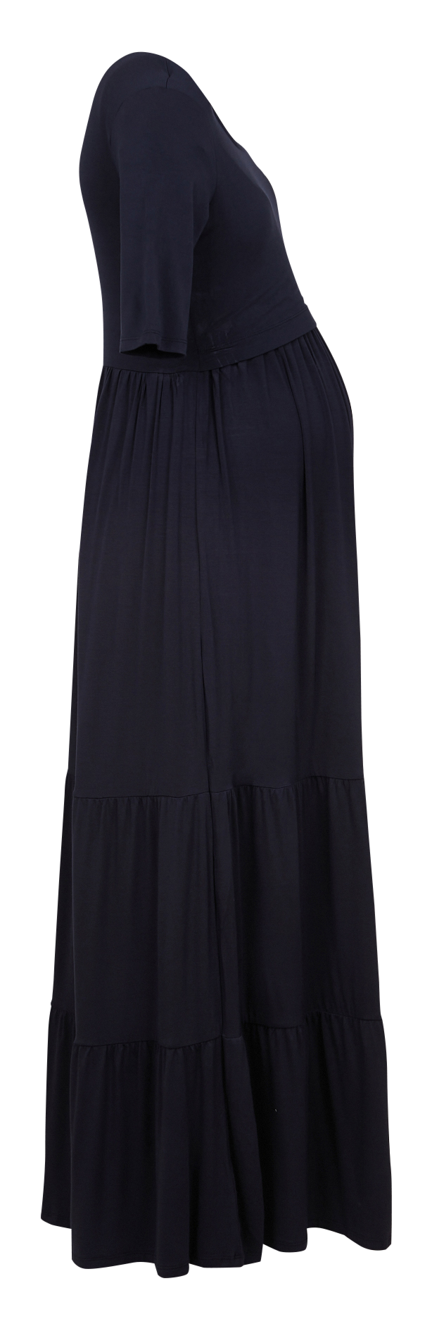 Robe longue ample à col rond Bleu