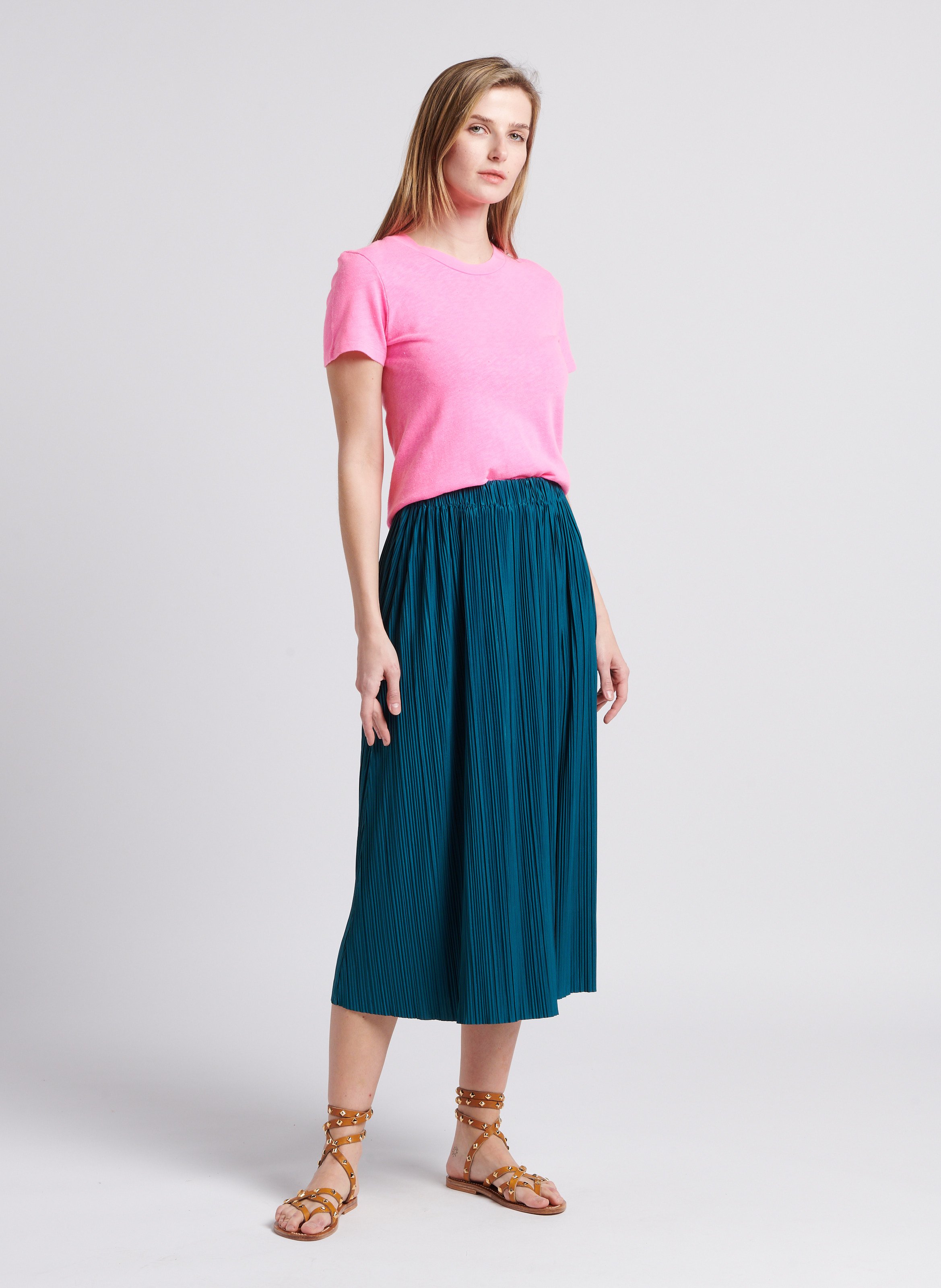 Straight cotton round-neck T-shirt AMERICAN VINTAGE Pink