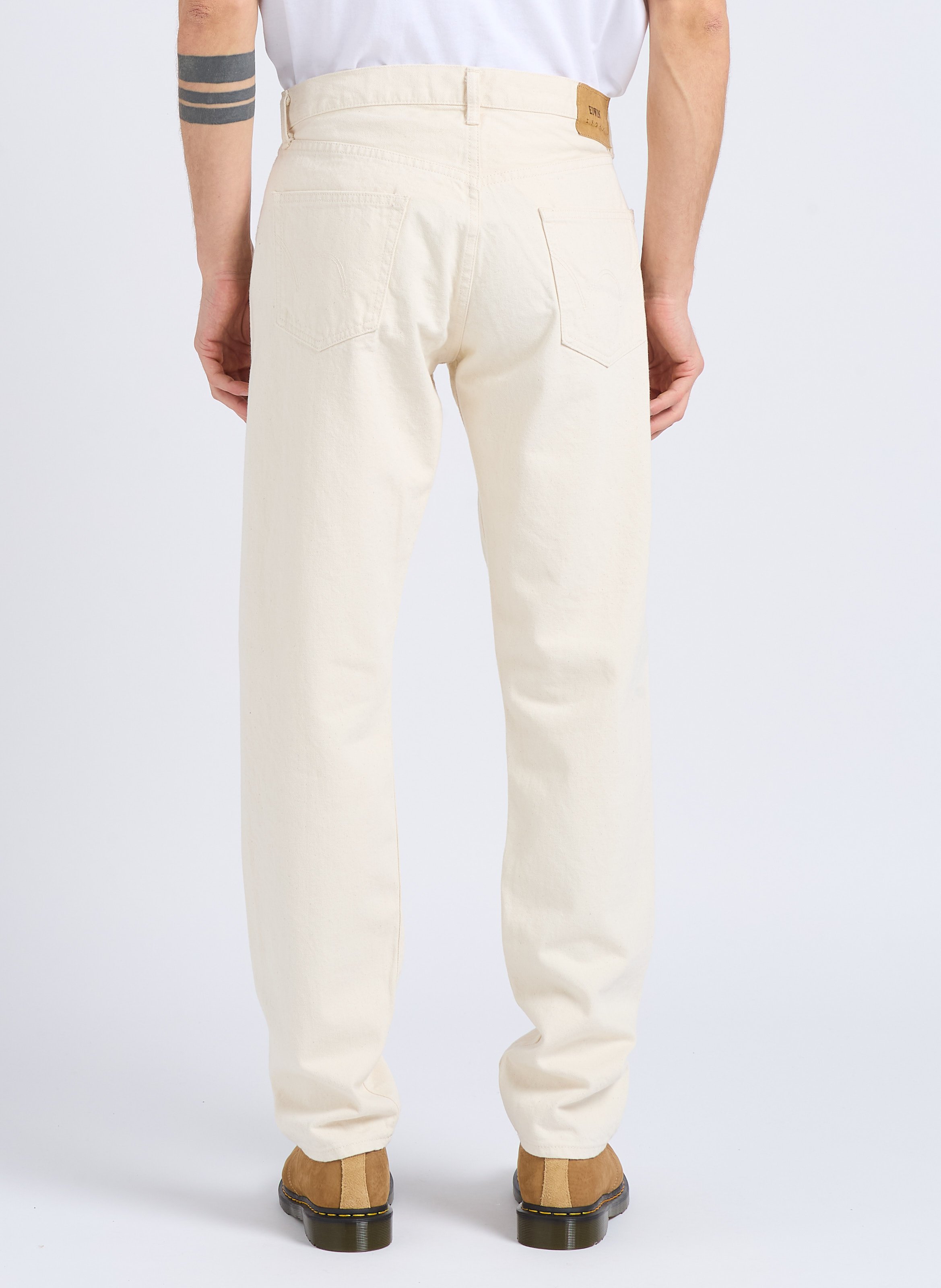 Tapered cotton dot effect regular-fit jeans EDWIN Beige