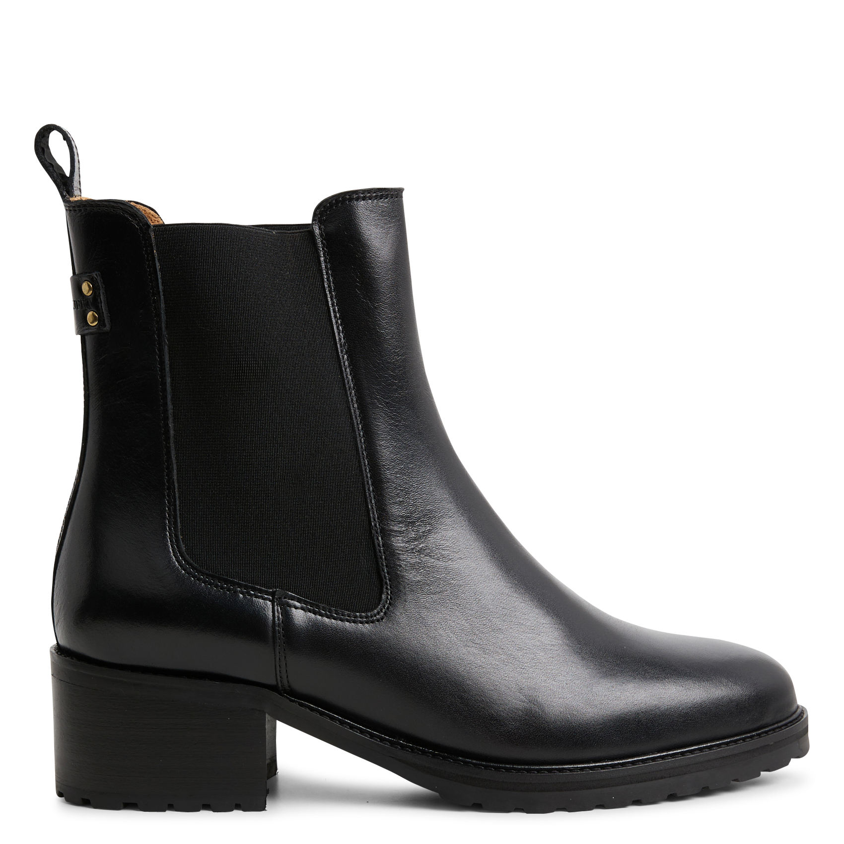 Effen leren enkellaarzen met textuur MAISON TOUFET Zwart