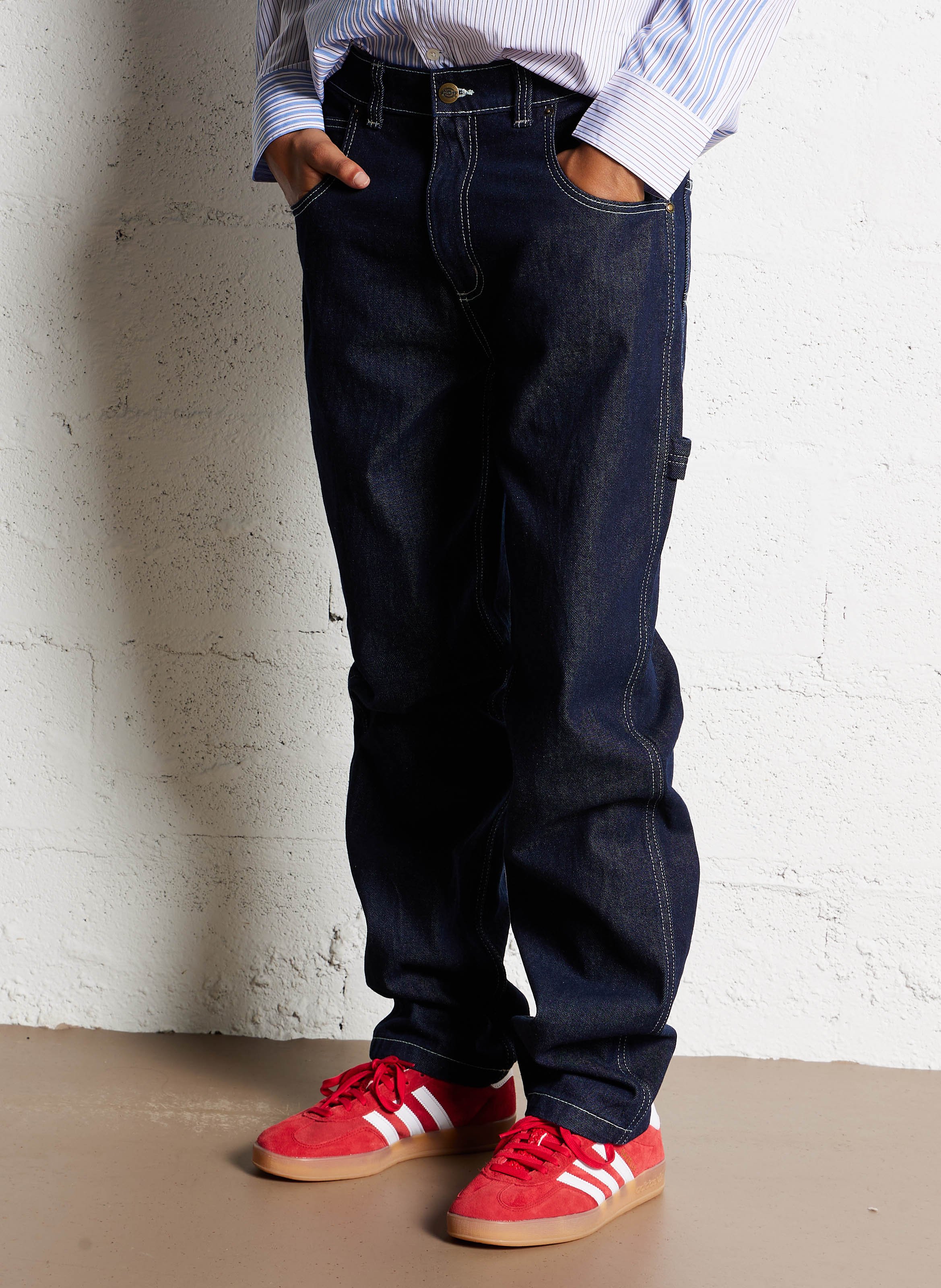 Katoenen jeans met rechte pijp DICKIES Blauw