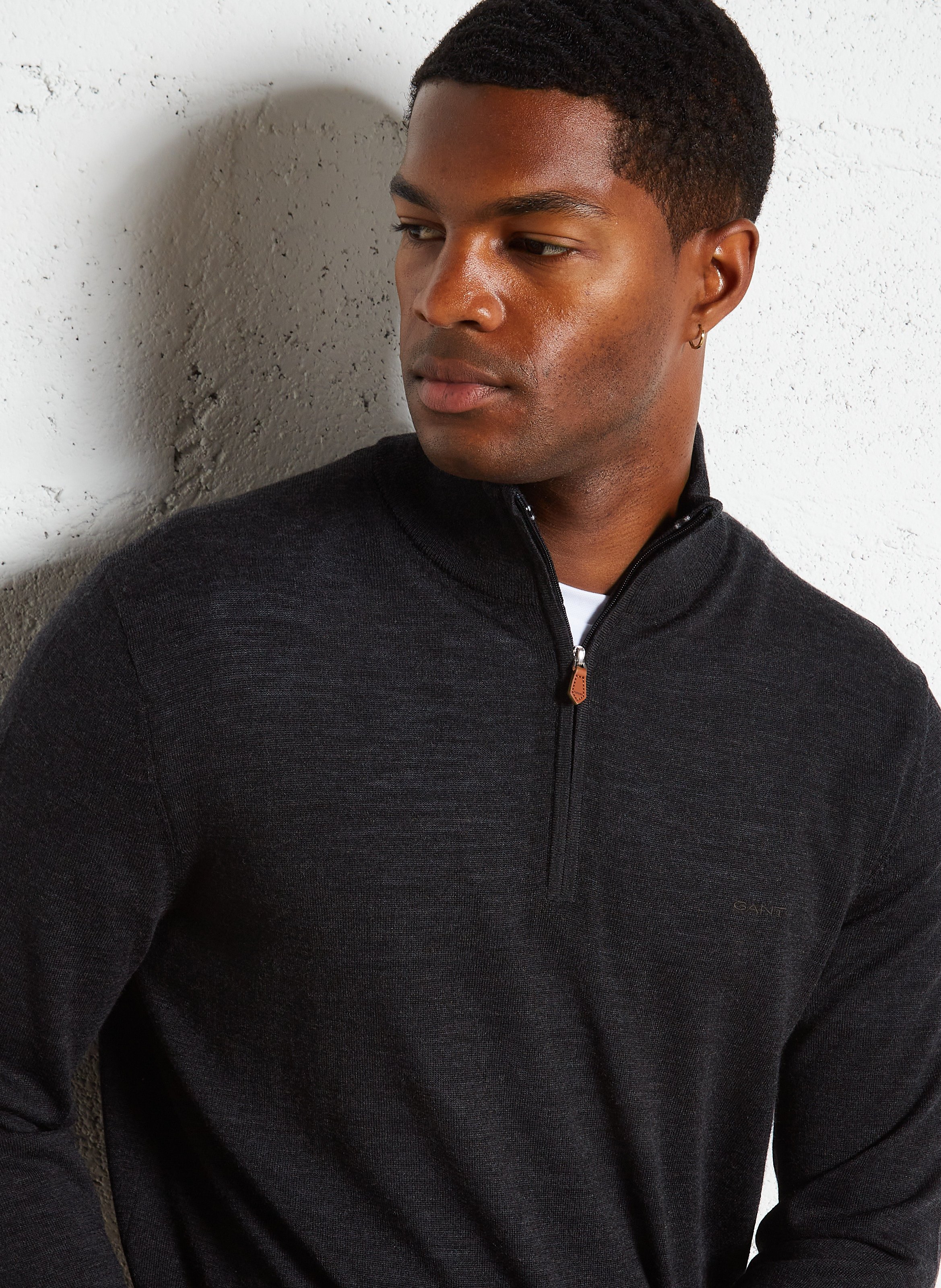 Regular high-neck wool sweater GANT Black