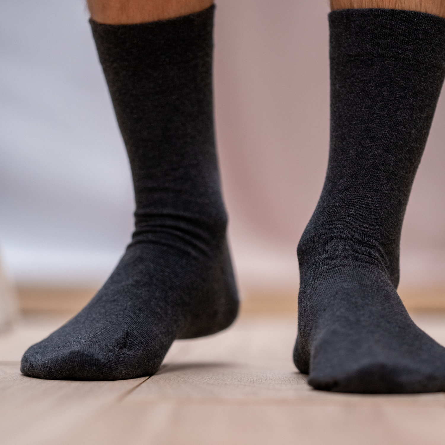 Solid combed cotton socks BILLYBELT Grey