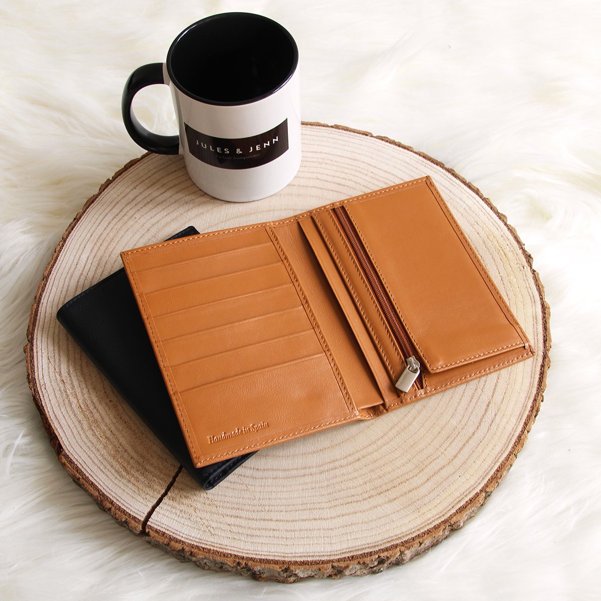Classic smooth leather wallet JULES & JENN Brown