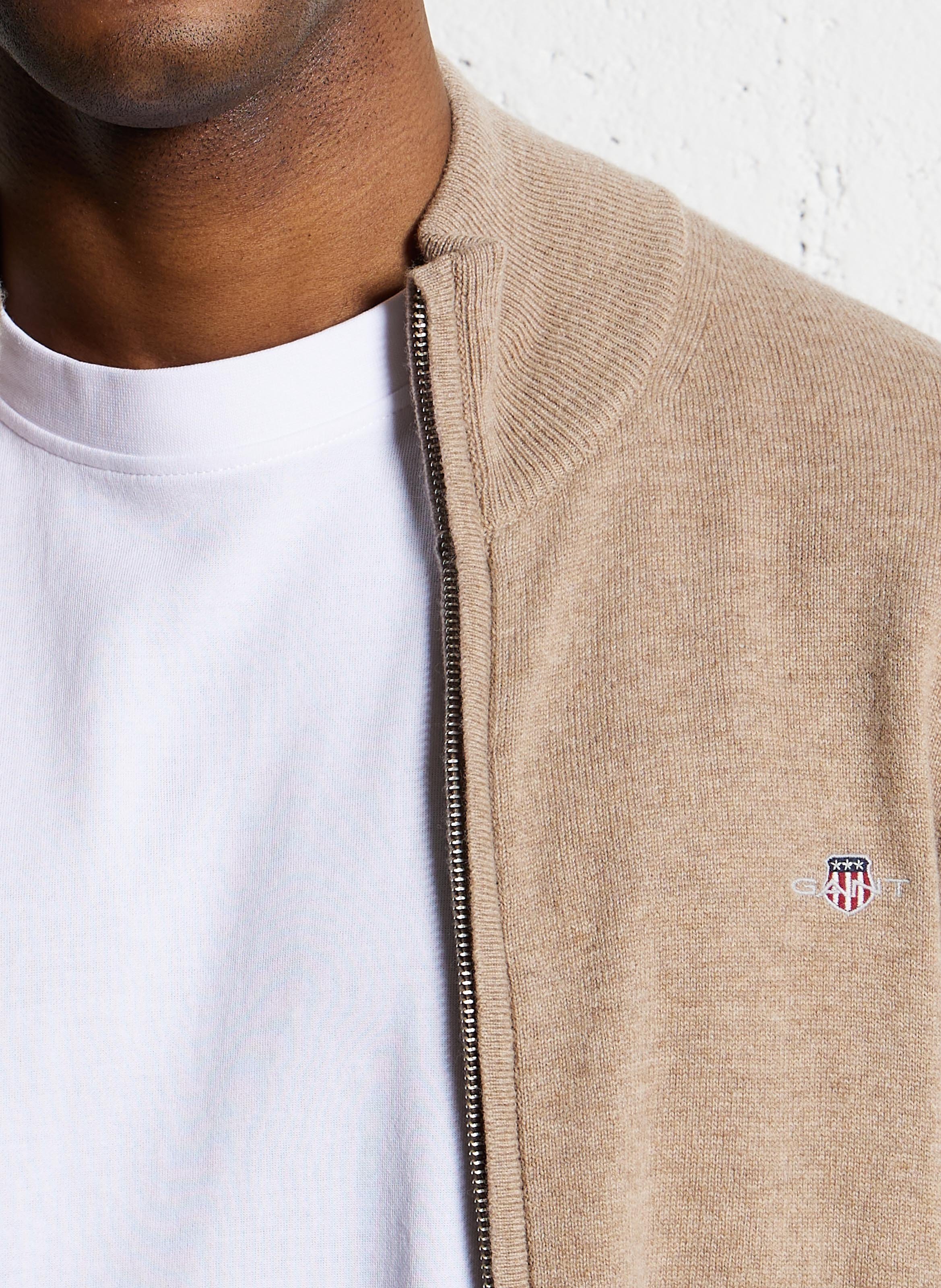 High-neck zipped sweater GANT Beige