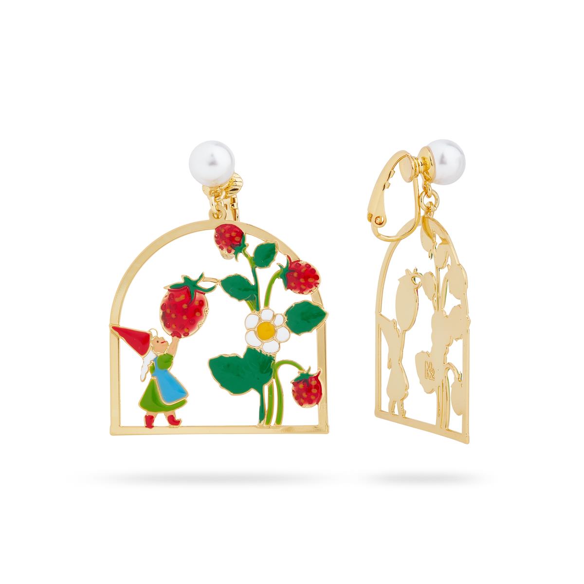 Boucles d'oreilles pendantes cueillette de fraises LES NEREIDES Multicolore