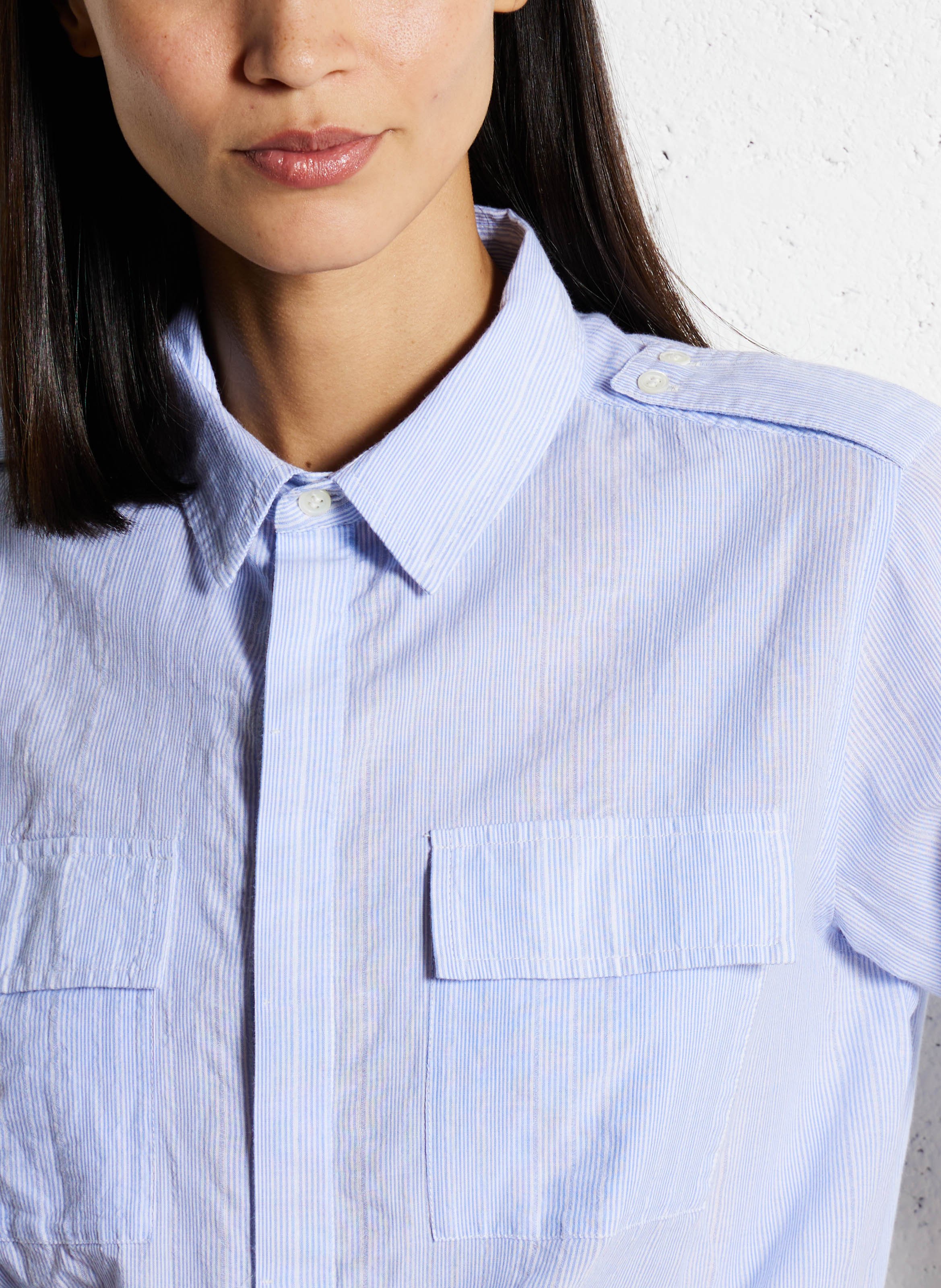 Chemise droite col classique en coton BA&SH Bleu