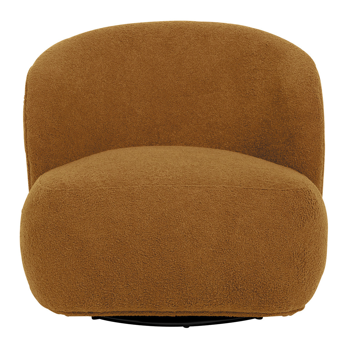 Fauteuil tournant lisette en bouclette - curry BLANC D'IVOIRE Orange