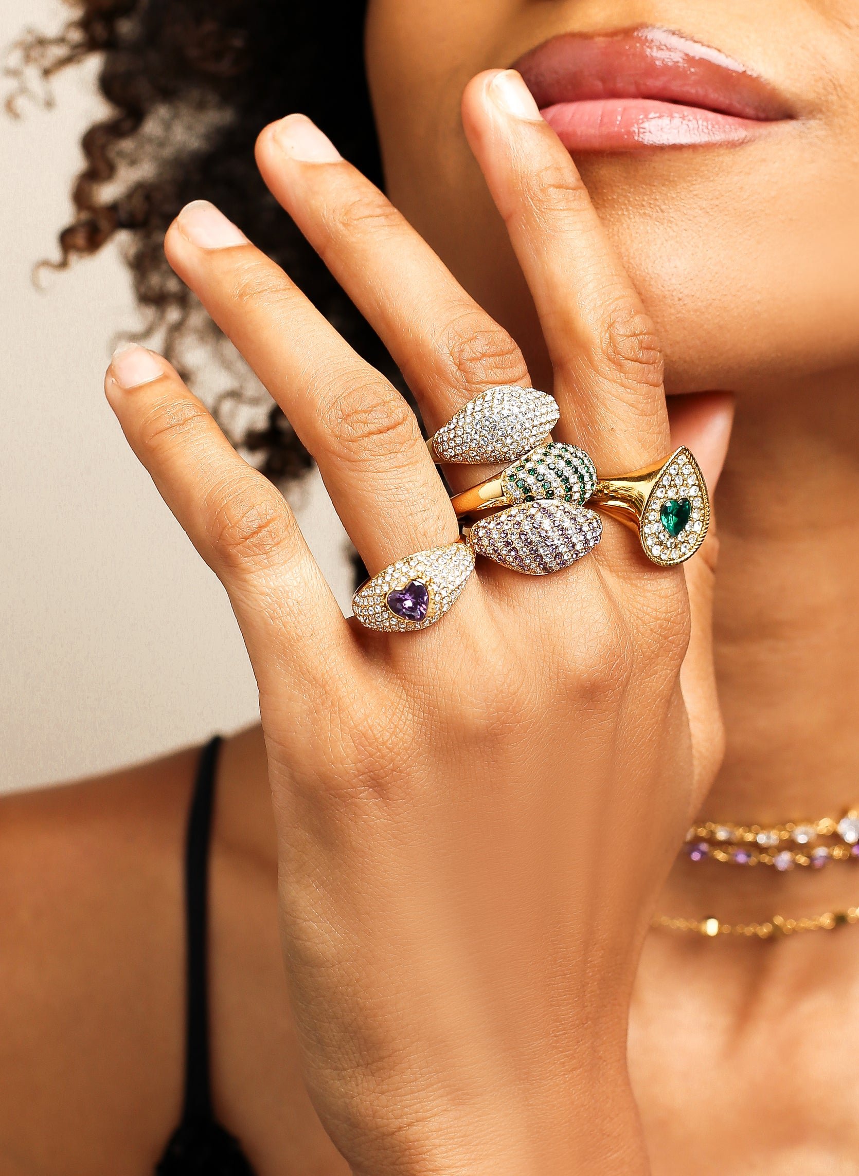 Wide diana ring AEC Paris Purple