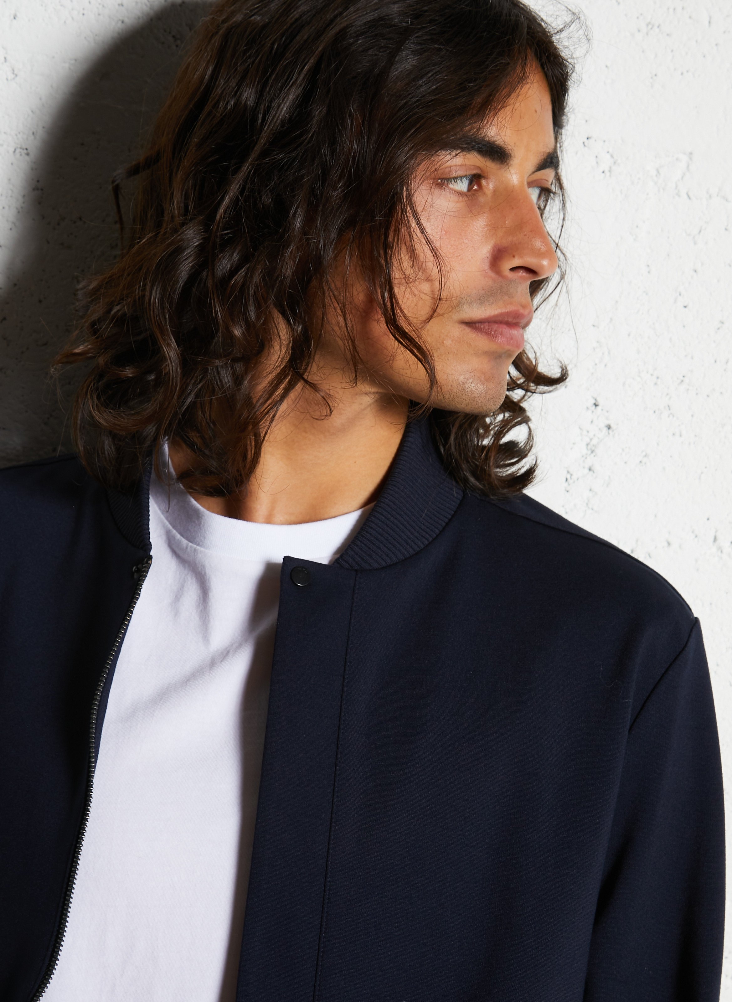 Gerader Reißverschluss-Blouson in Uni-Farbe IKKS Blau