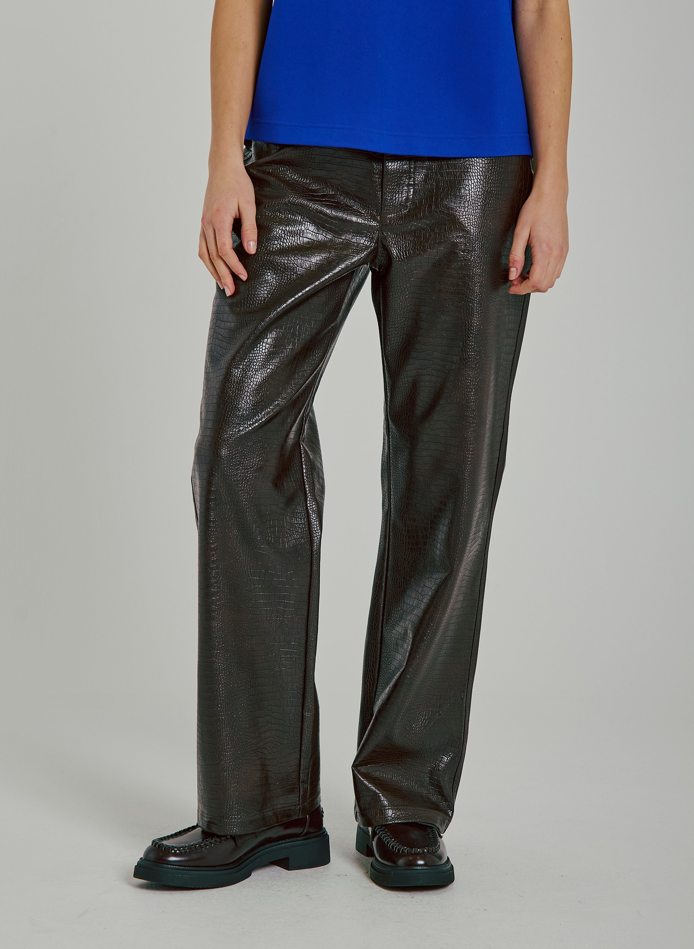 Straight pants in embossed python NORR Red