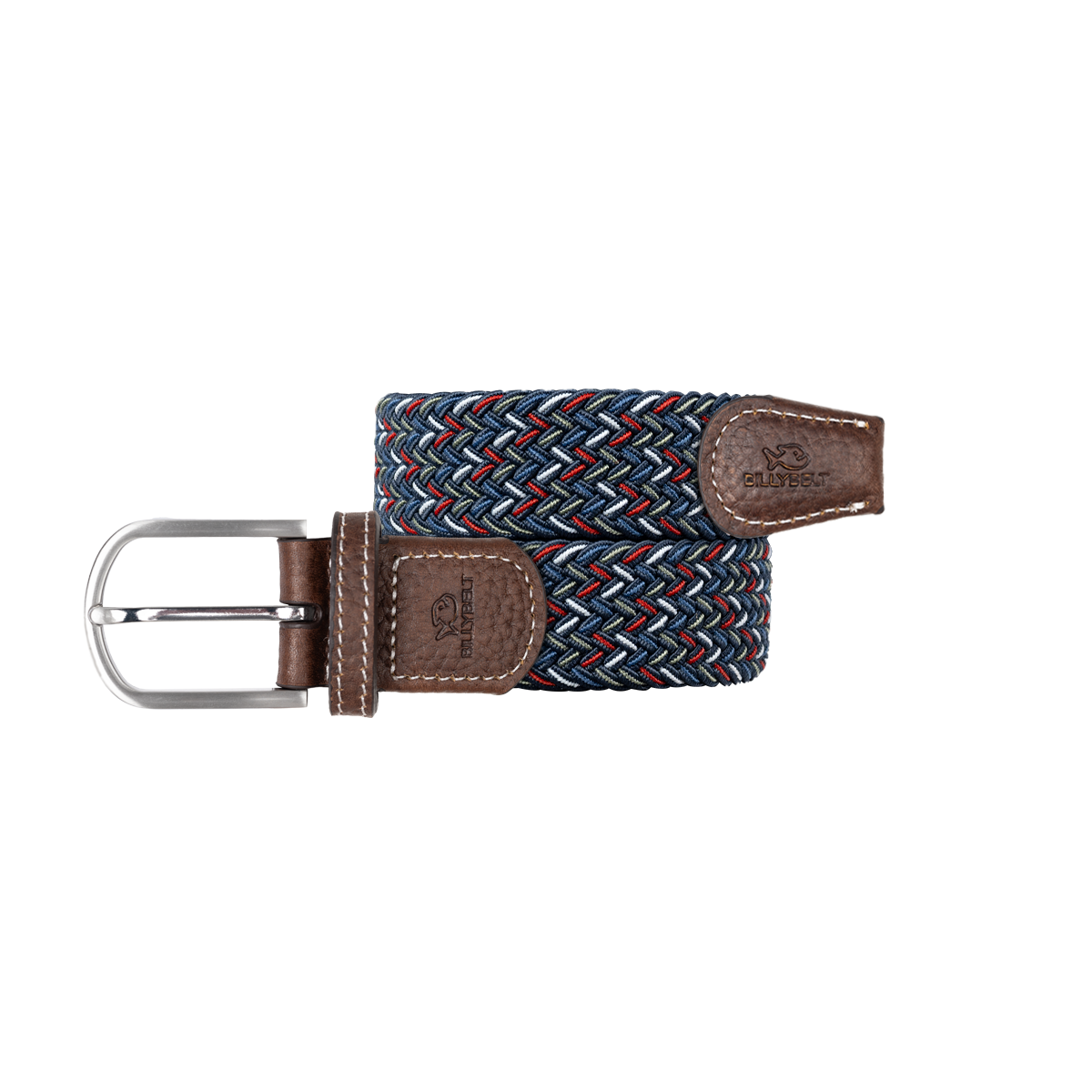 Multicolored braided elastic belt BlueBILLYBELT