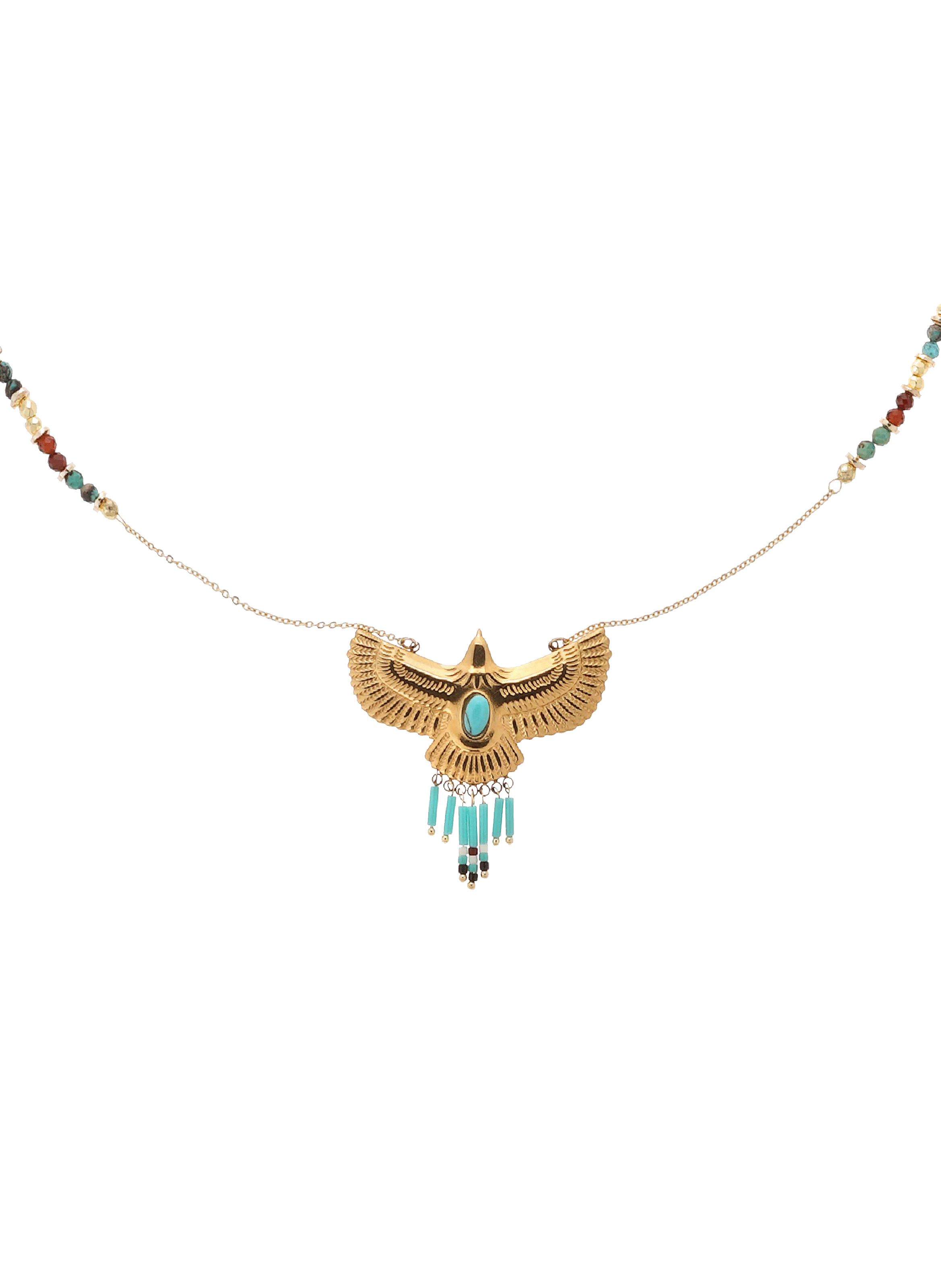 Chain necklace with pearls and eagle pendant HIPANEMA Golden