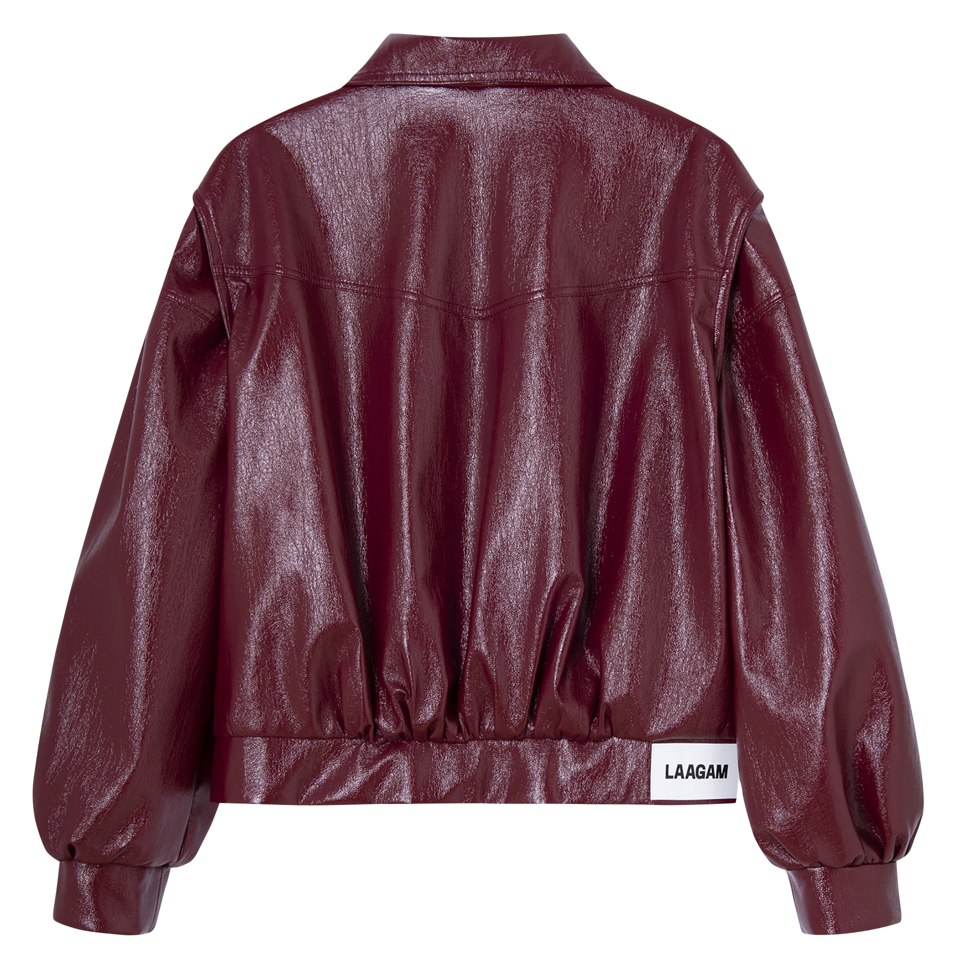 Veste ample zippée effet cuir verni LAAGAM Rouge